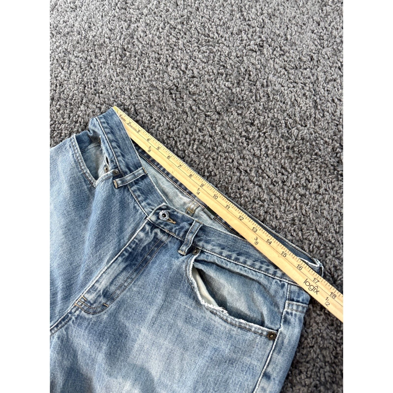 J.Crew VINTAGE J.CREW Jeans Bootcut 35x30 Regular Men Blue Denim 5-Pocket Inseam 30 Cotton Canada Baggy Size US 35 - 4 Thumbnail