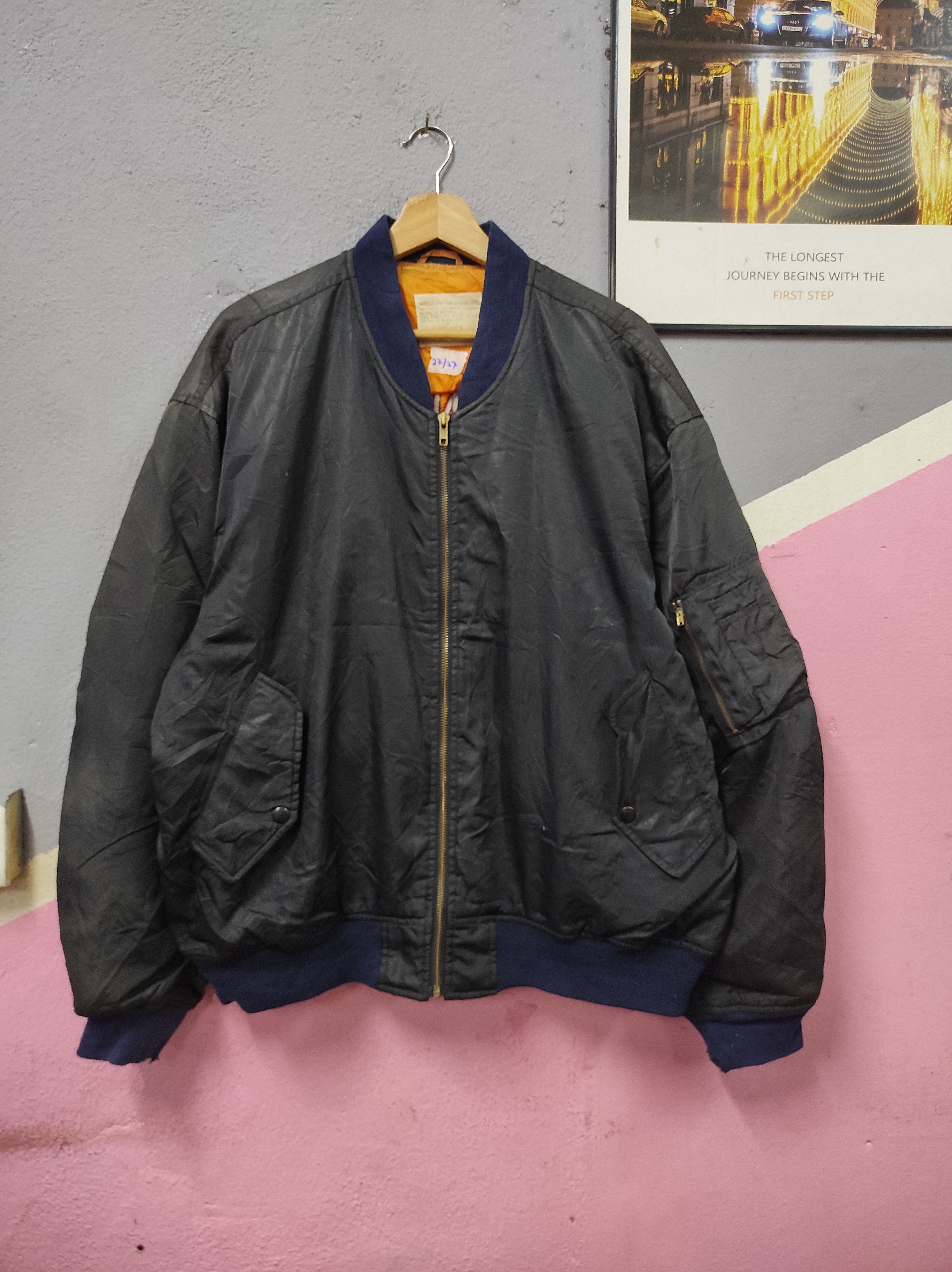 Vintage PC CONCRETE STAFF FLYERS BOMBER JACKET DISTRESSED FADED Size US XL / EU 56 / 4 - 3 Thumbnail