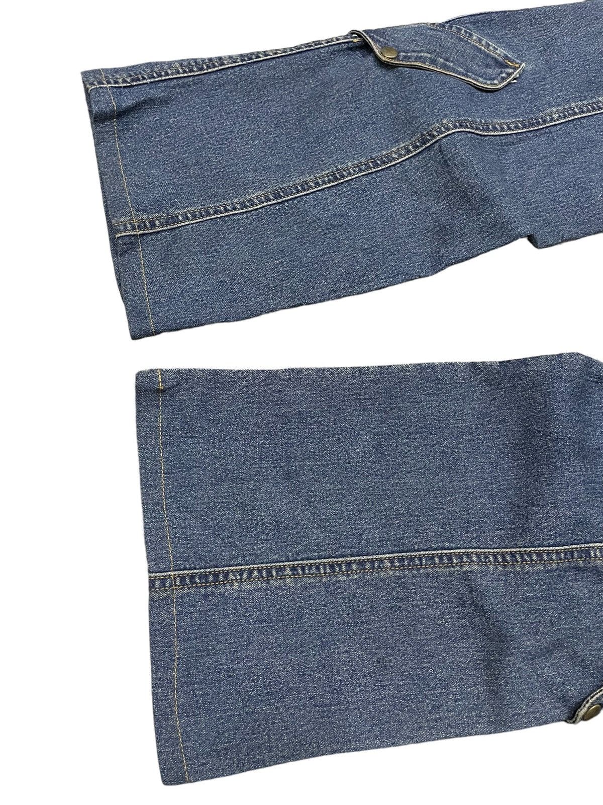 If Six Was Nine × KMRii × Le Grande Bleu (L.G.B.) Modernistic Japan Laser Wash Flared Cargos Jeans Size US 29 - 10 Thumbnail