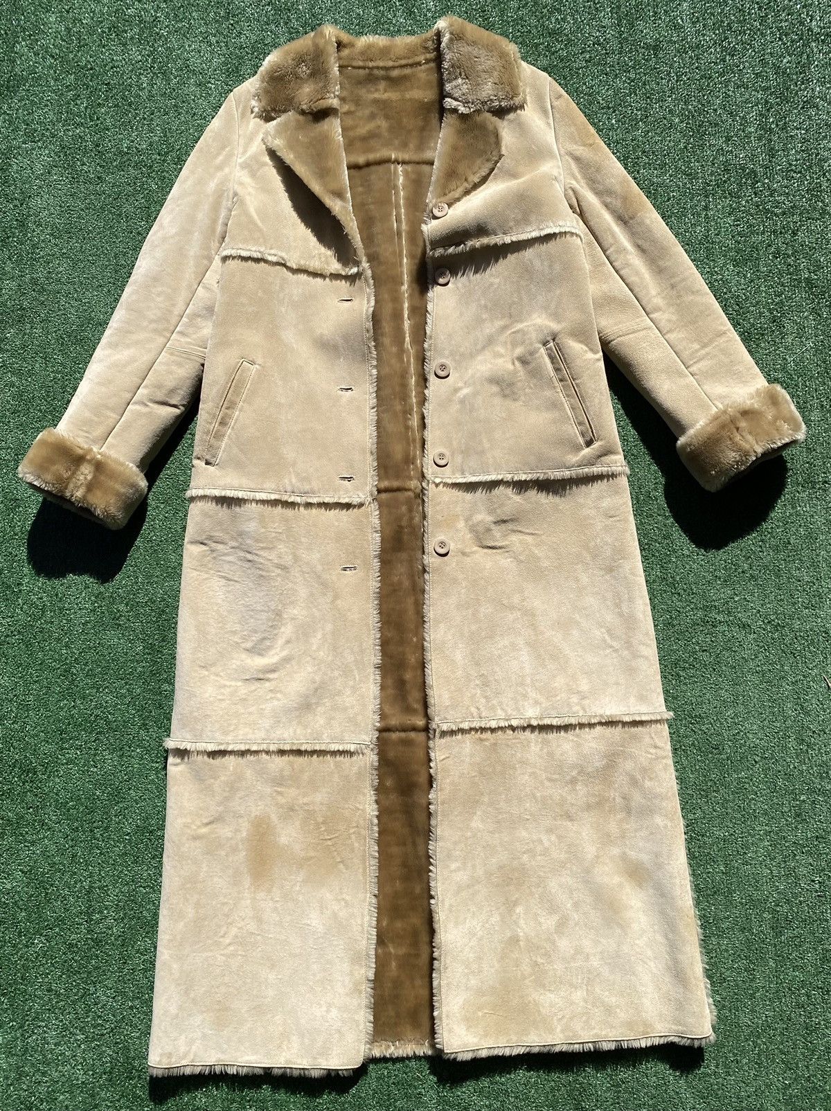 Vintage VTG Y2K Brandon Thomas Suede Faux Fur Full Length Jacket Size M / US 6-8 / IT 42-44 - 1 Thumbnail