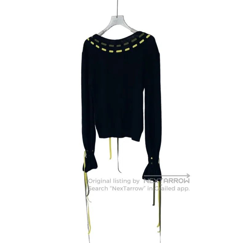 Loewe Loewe Black Wool Knit Fringe Sweater, 100% Wool Size XS / US 0-2 / IT 36-38 - 3 Thumbnail