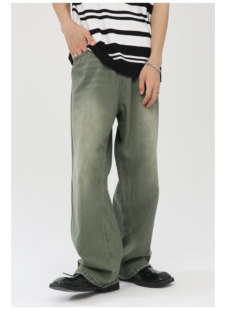Japanese Brand × Jean Japanese retro green washed loose mid-rise jeans Size US 32 / EU 48 - 1 Thumbnail