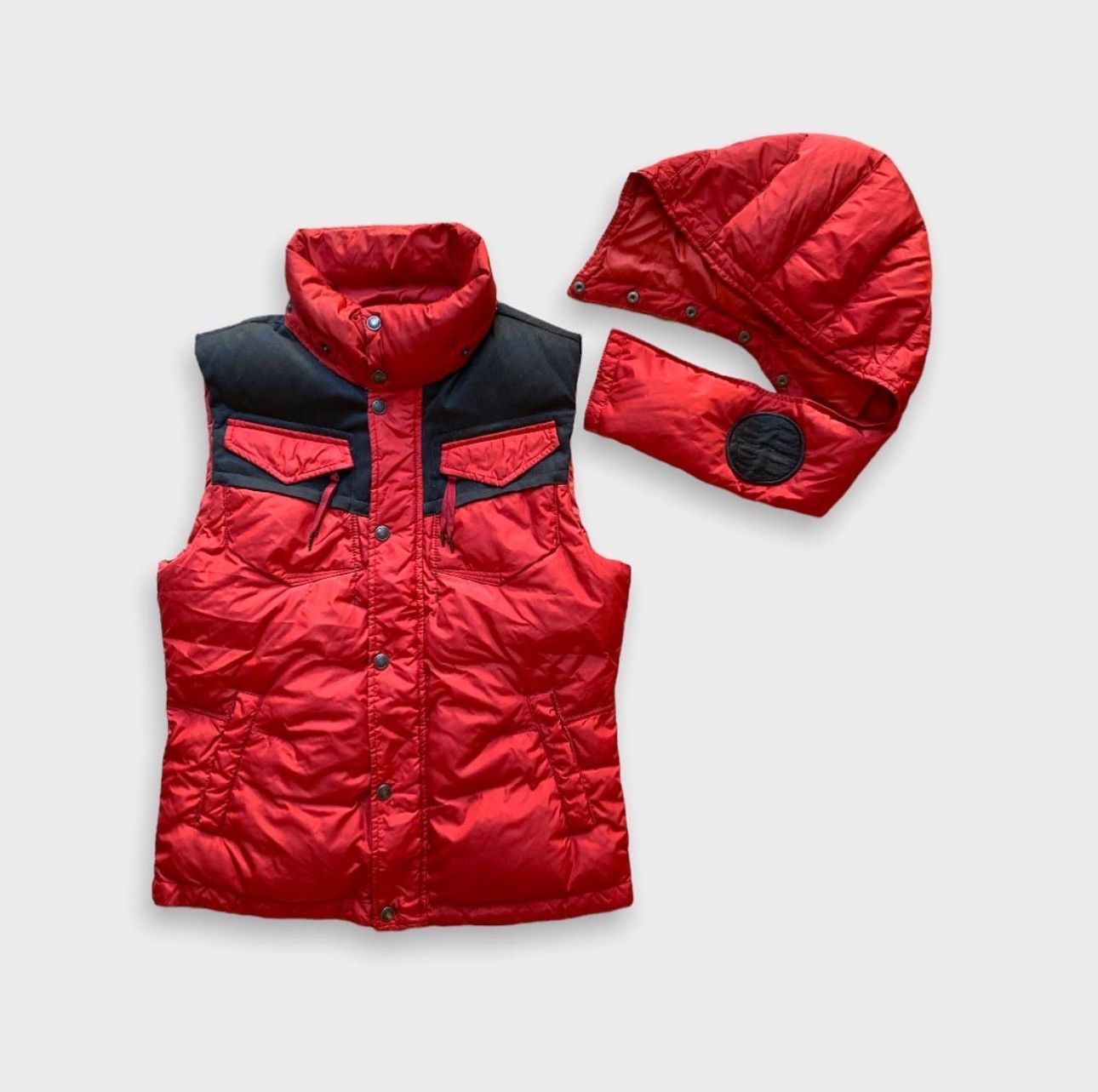 Marithe + Francois Girbaud MARITHE + FRANCOIS GIRBAUD HOODED FACE MASK DOWN VEST Size US M / EU 48-50 / 2 - 3 Thumbnail