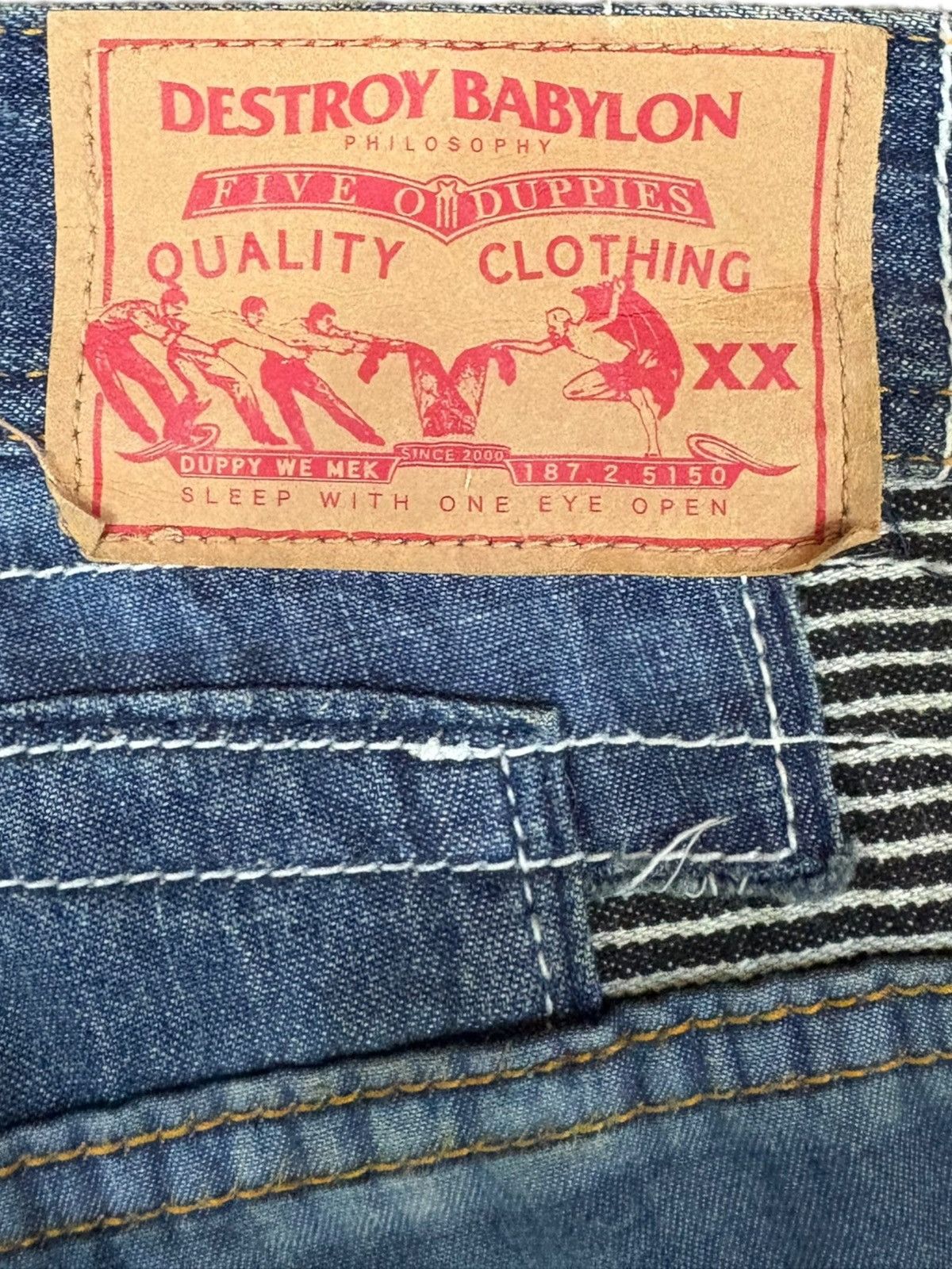 Japanese Brand Vintage Japanese Brand Patched Hagi Loose Baggy Jeans Size US 40 / EU 56 - 12 Thumbnail