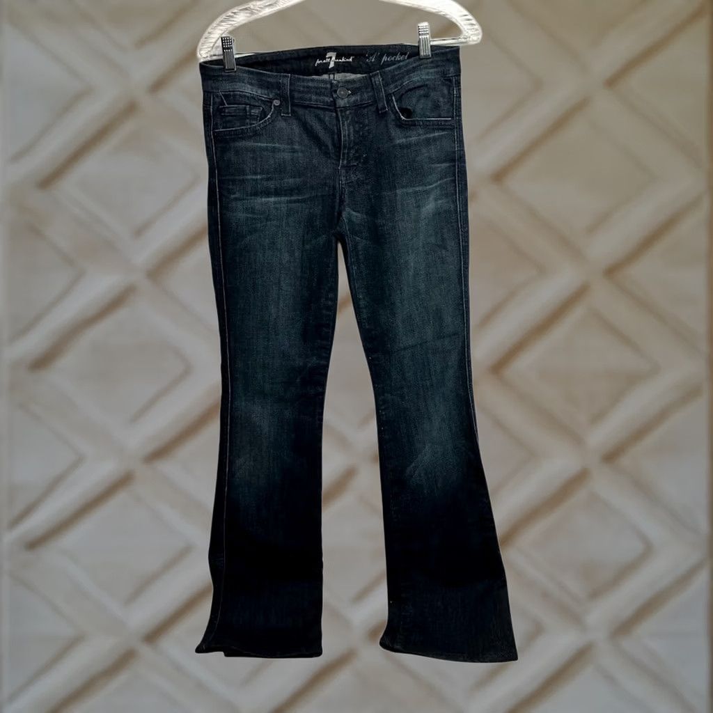 7 For All Mankind VINTAGE 7 For All Mankind Jeans Dark Wash Low Rise Bootcut A Pocket Womens Size 27 Dark Denim 31in Inseam Women Jeans Size 27" / US 4 / IT 40 - 1 Thumbnail