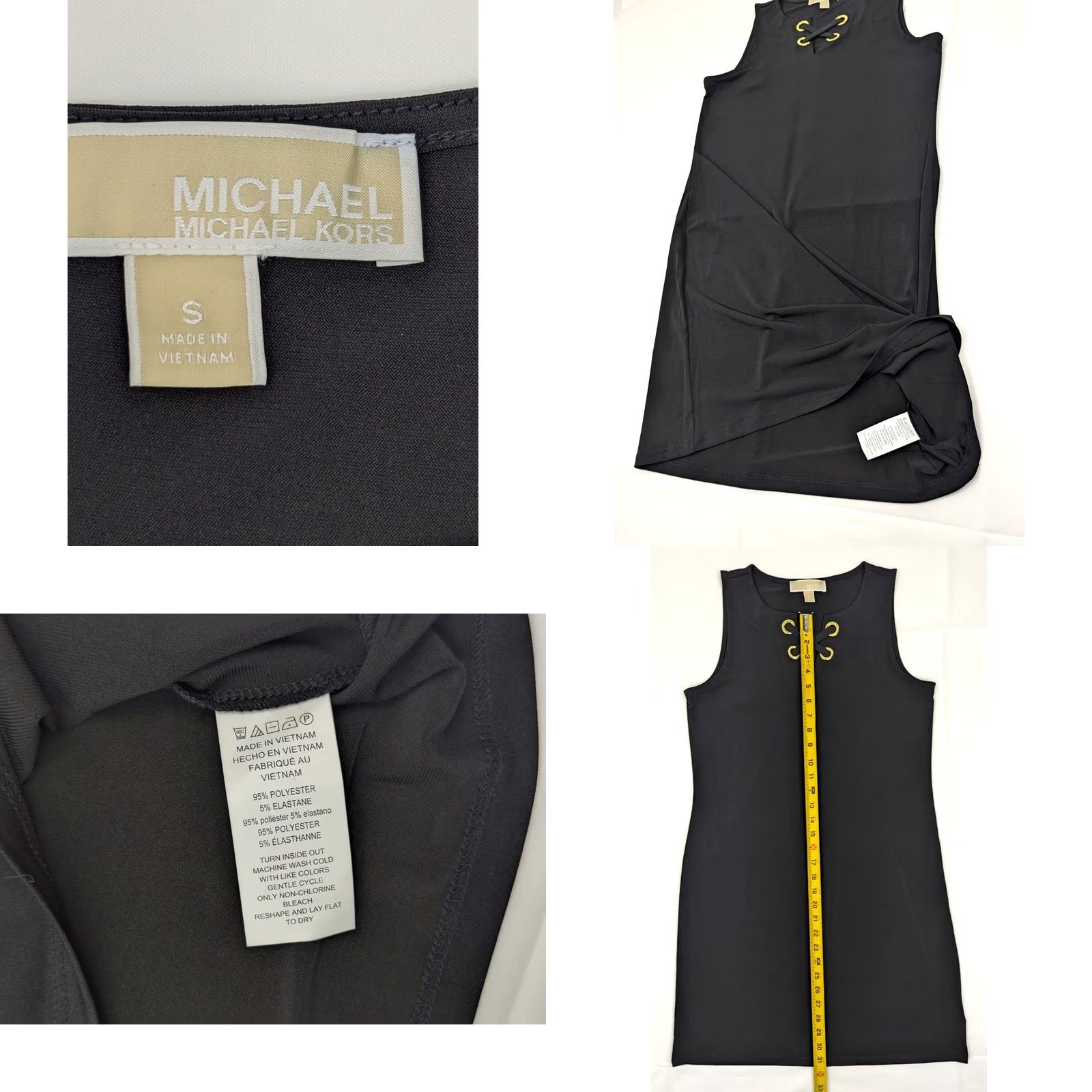 Michael Kors Michael Kors Black Sleeveless Dress S - Excellent Condition - Lace-Up Front Gold Hardware Size S / US 4 / IT 40 - 8 Thumbnail