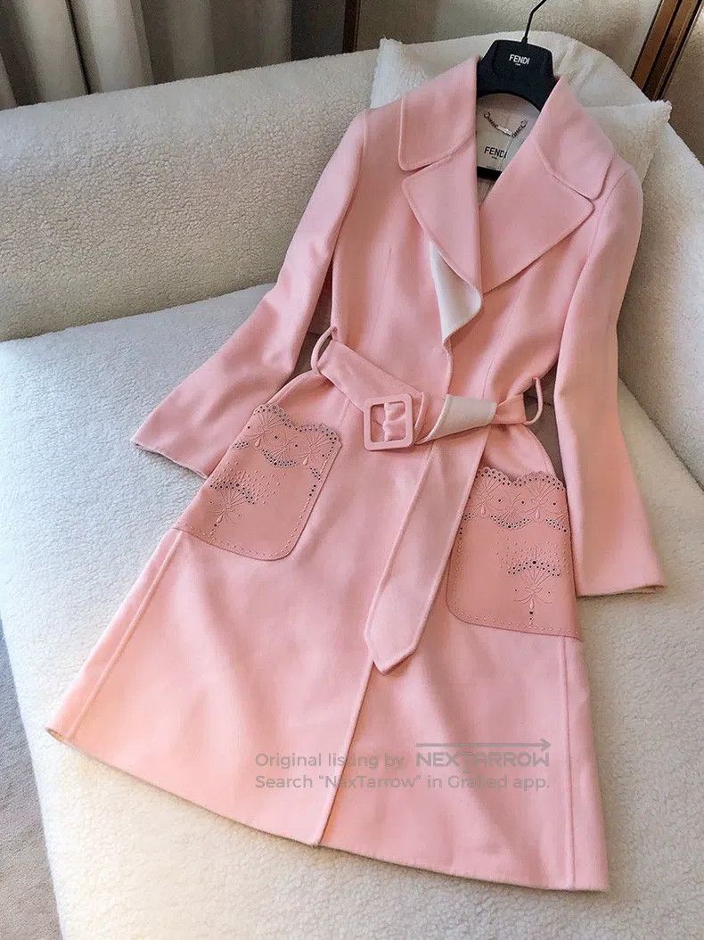 Fendi Fendi Pink wool coat double-sided wool lightweight and war Size XXS / US 00 / IT 34 - 2 Thumbnail