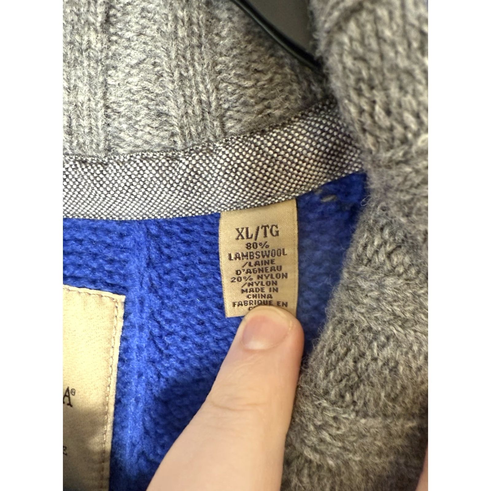 Tommy Bahama Tommy Bahama Mens Sweater XL Blue Lambswool Knit Pullover Mock Neck Four Button Cable Knit Size US XL / EU 56 / 4 - 4 Thumbnail