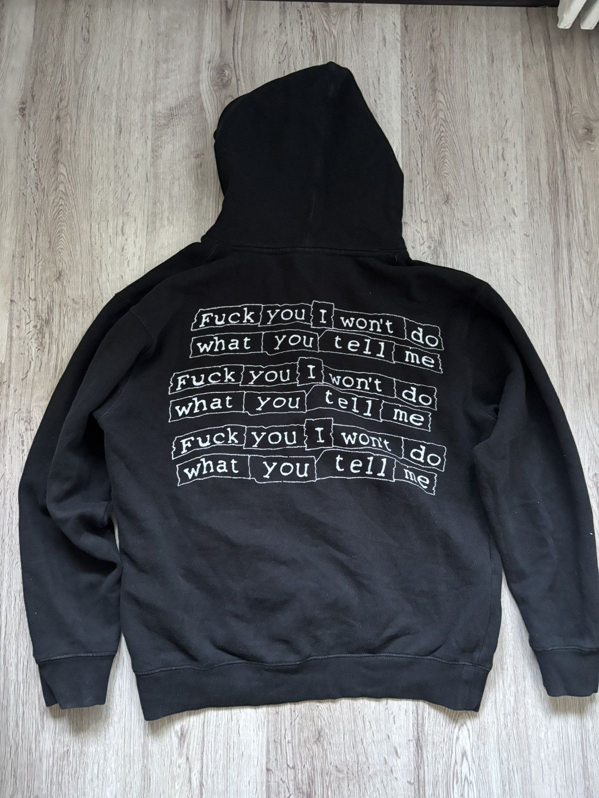 Pleasures Pleasures "Fuck You I Wont Do What You Tell Me" Black Hoodie Size US M / EU 48-50 / 2 - 1 Thumbnail
