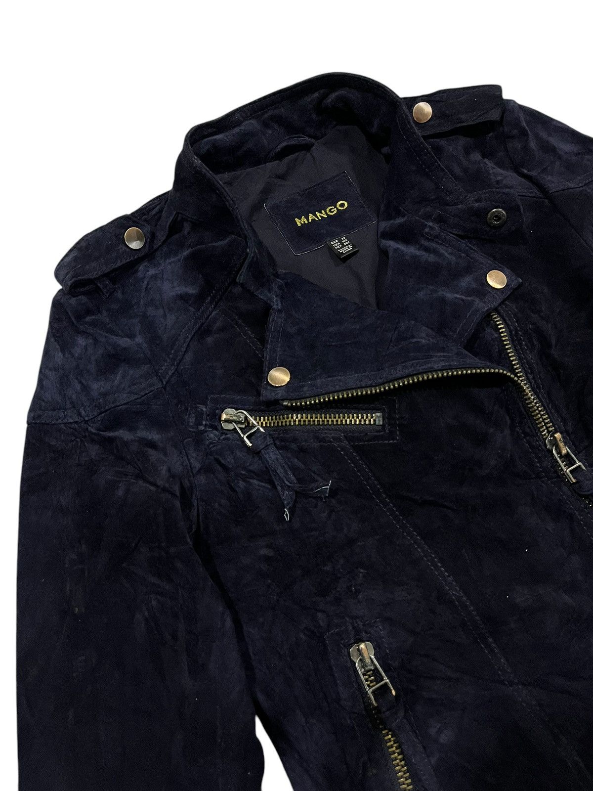 If Six Was Nine MANGO DOUBLE COLLAR IFSIXWASNINE SUEDE ZIPPER BIKER JACKET Size XS / US 0-2 / IT 36-38 - 3 Thumbnail