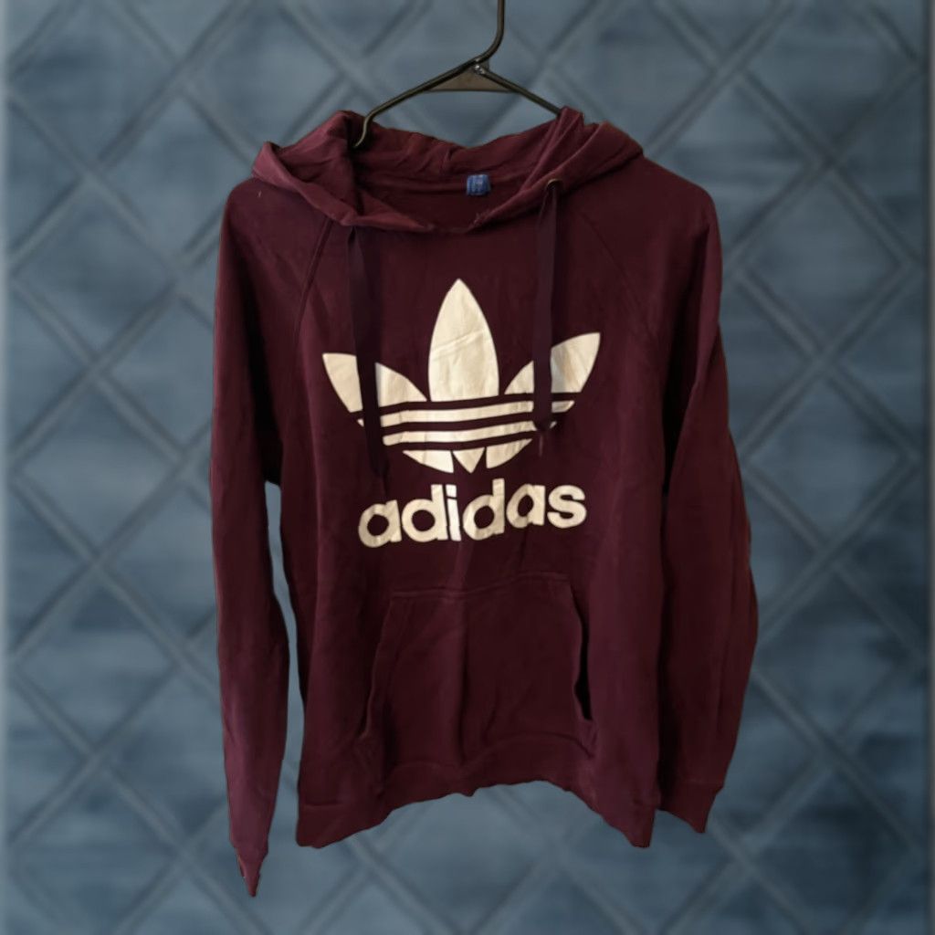 Adidas Adidas Originals Men's Small Trefoil Logo Hoodie Maroon Pullover Sweatshirt Size US S / EU 44-46 / 1 - 1 Thumbnail