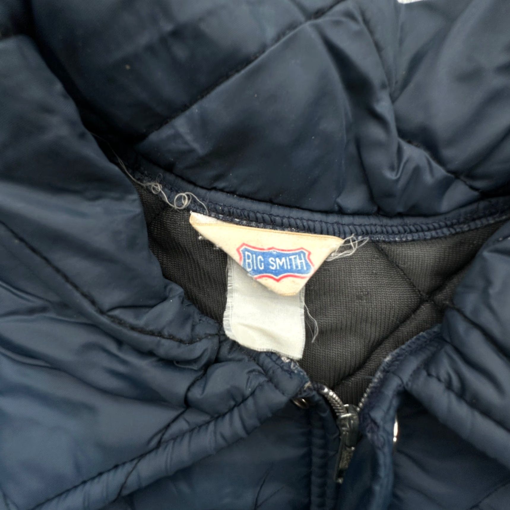 Vintage VINTAGE Big Smith Quilted Work Jacket Mens XXL Navy Blue Snap Zip Liner 70s 80s Bomber Jacket Size US XXL / EU 58 / 5 - 2 Thumbnail