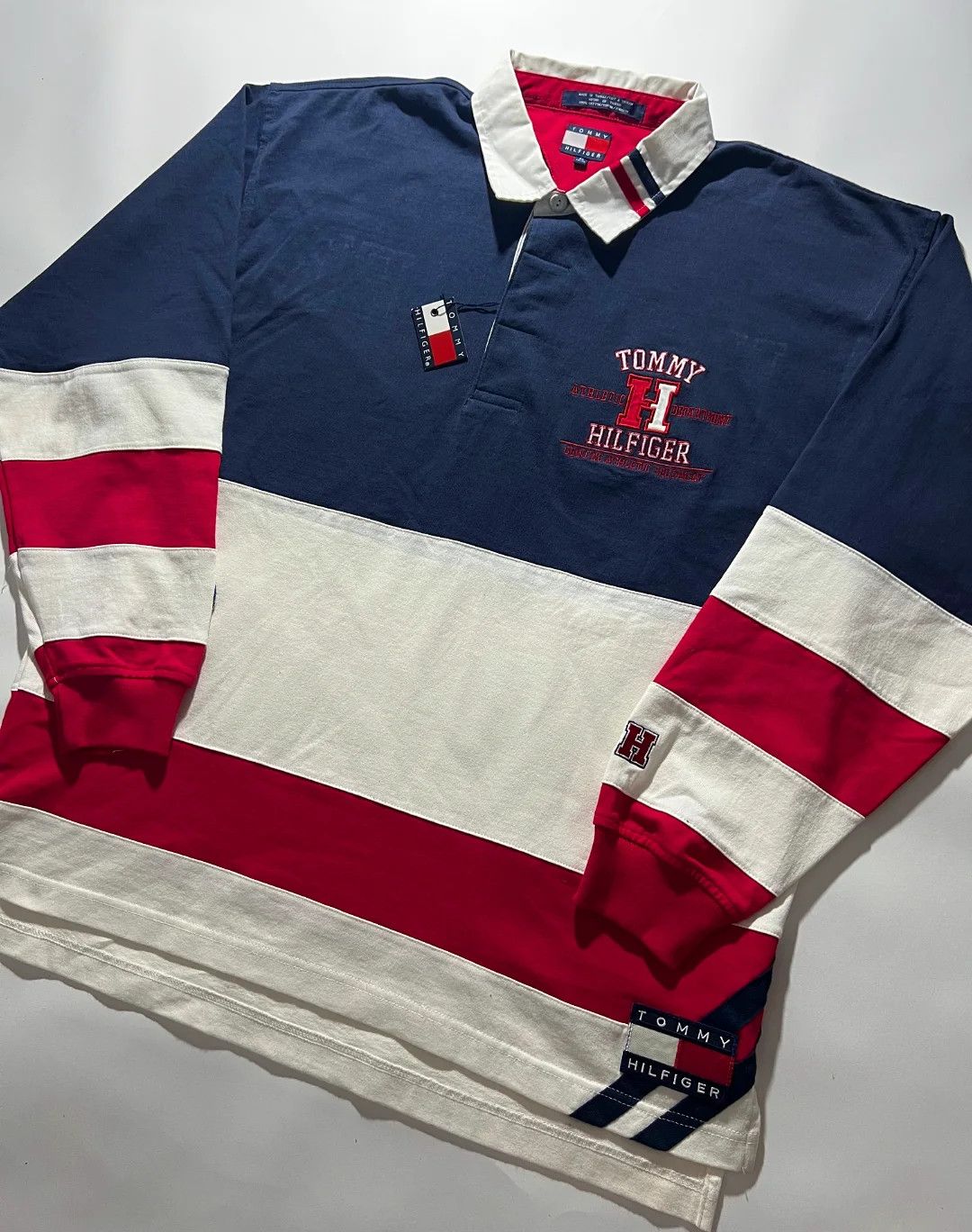 Tommy Hilfiger Vintage RARE 1996 Tommy Hilfiger Athletics Prodigy Polo Size US XL / EU 56 / 4 - 2 Thumbnail
