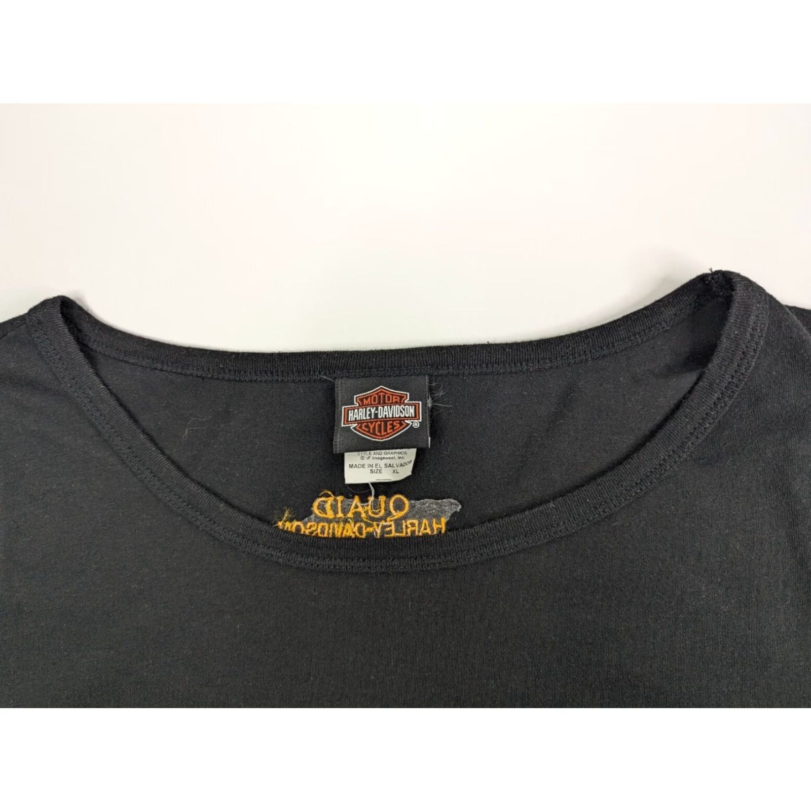 Harley Davidson Harley-Davidson Women's XL T-Shirt Black Yellow Short Sleeve Logo Graphic Slim Regular 100% Cotton Casual Vintage No Size XL / US 12-14 / IT 48-50 - 7 Thumbnail