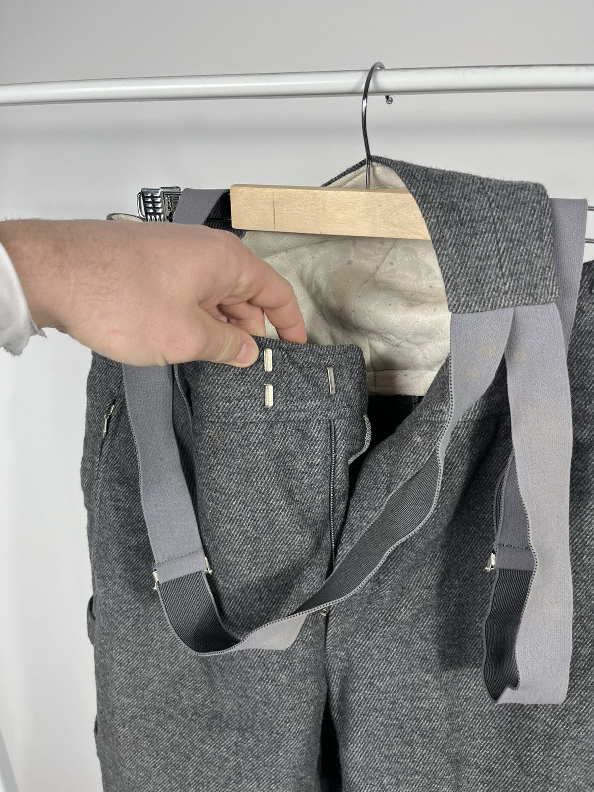 Other Richard Lisch & Co Grey Wool Trousers With Suspenders EU52 Size US 34 / EU 50 - 10 Thumbnail
