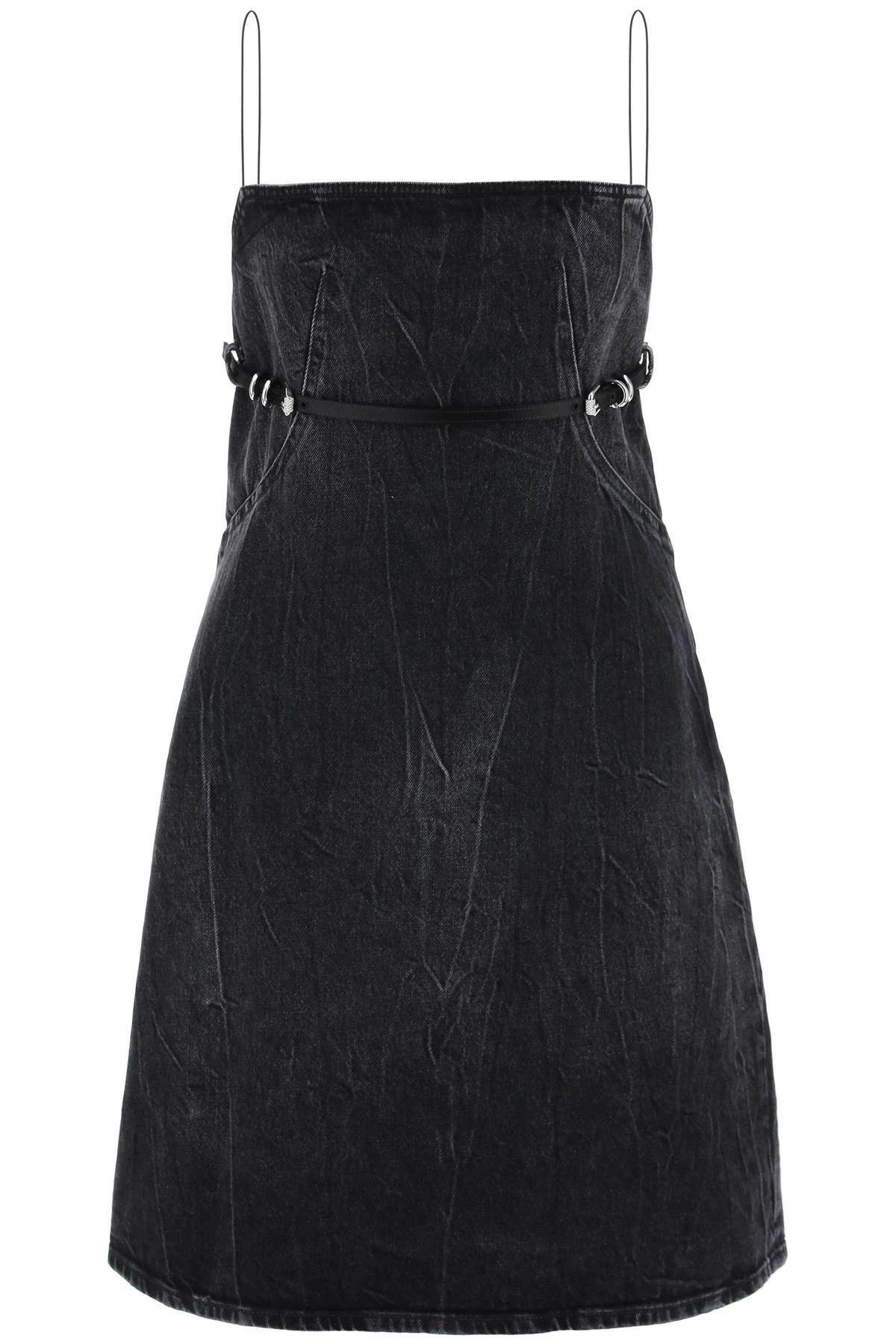 Givenchy o1y0925 Denim Mini Dress in Black Size M / US 6-8 / IT 42-44 - 1 Thumbnail