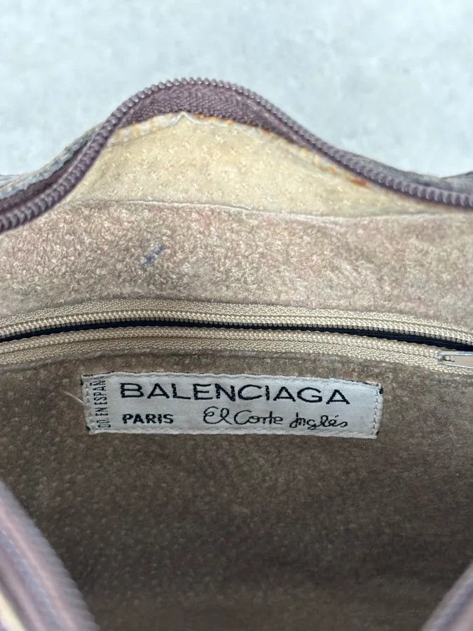 Balenciaga 1990s Balenciaga Brown Leather Handle Bag Size ONE SIZE - 11 Thumbnail