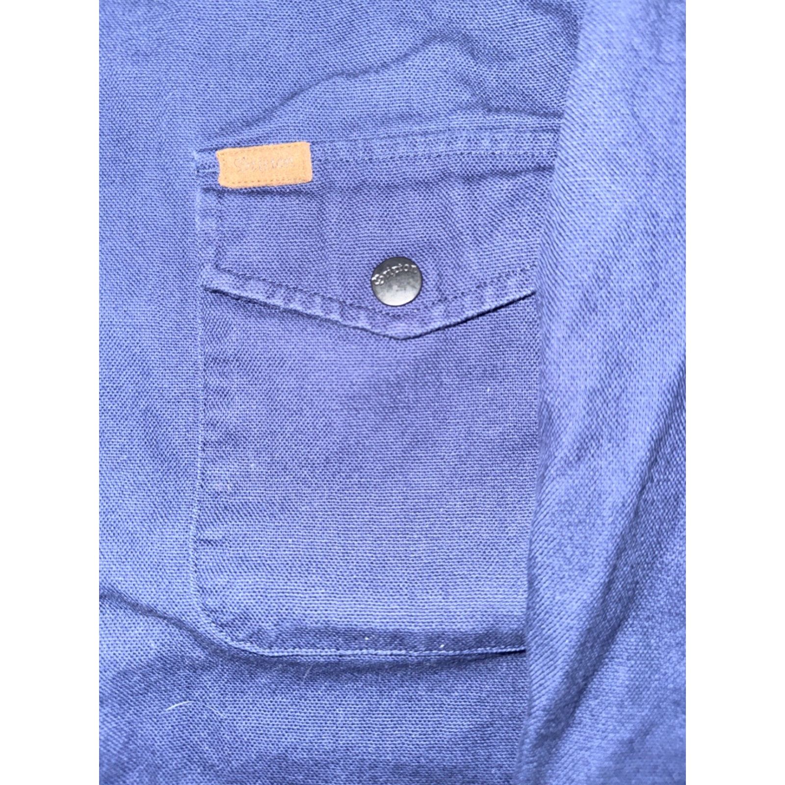 Brixton Brixton Workwear Utility Chore Shirt Blue Canvas Button-Up Medium Mens 90s Y2K Military Skater Modern Fit Size US M / EU 48-50 / 2 - 2 Thumbnail