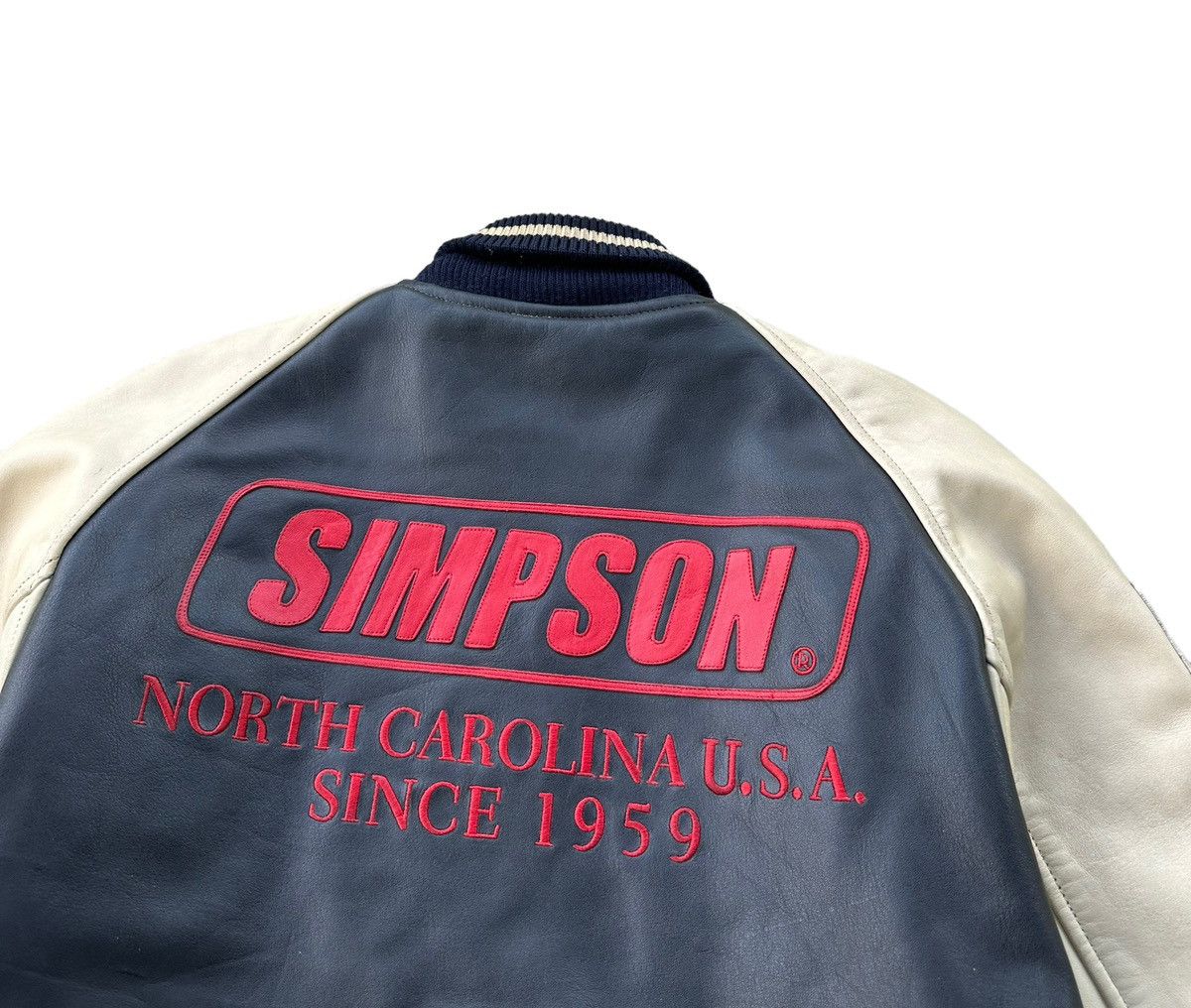 Vintage Vintage Simpson racing leather bomber jacket Size US L / EU 52-54 / 3 - 9 Thumbnail