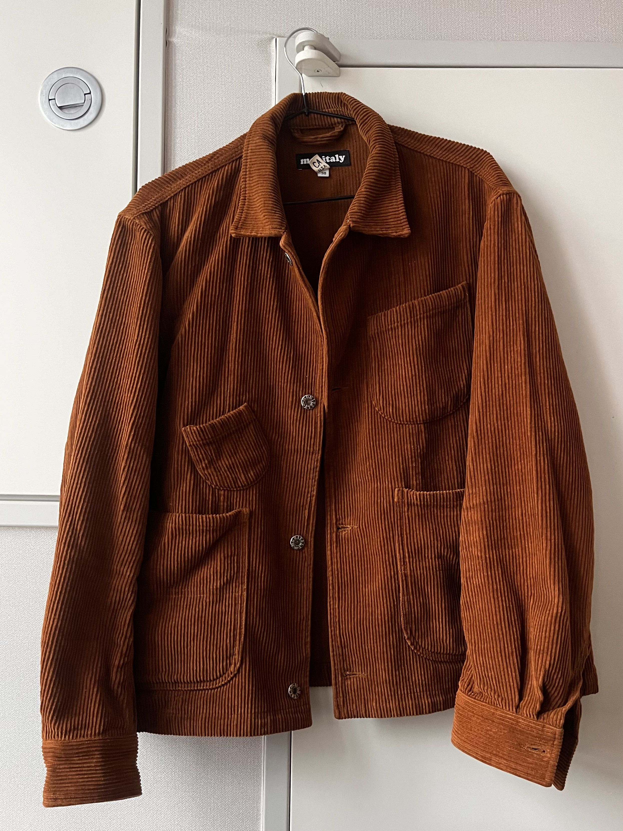 image of Monitaly Triple Needle Work A-Jacket In Chestnut 8-Wale Corduroy, Men's (Size Medium)