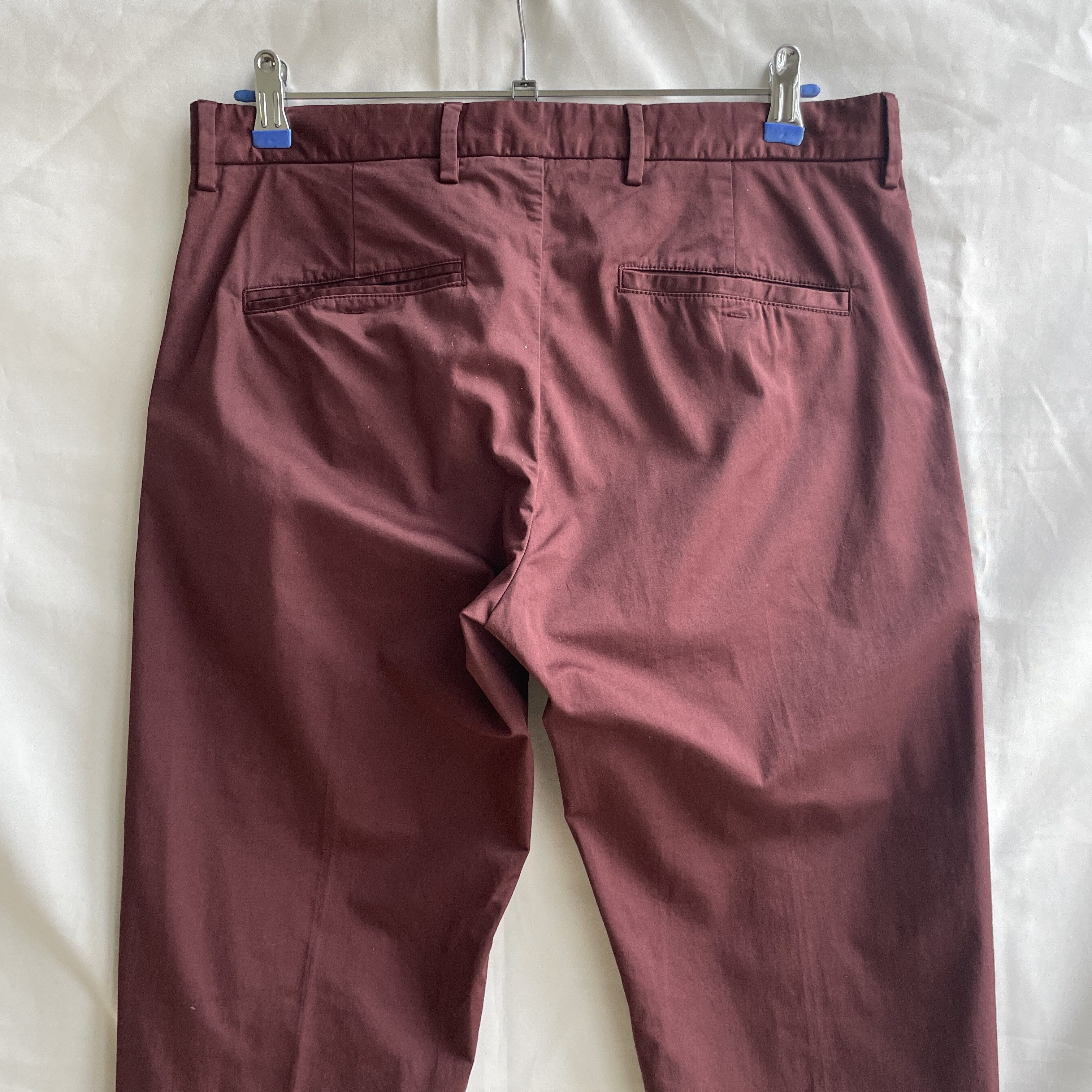 Z Zegna Z Zegna Slim Fit Cotton Bordeaux Chino Trousers Size US 33 - 4 Thumbnail