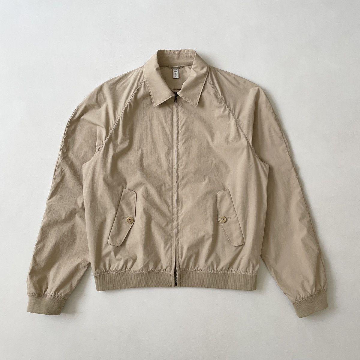 Pre-owned Miu Miu Early 2000s Beige Cotton Blouson Jacket In Sand