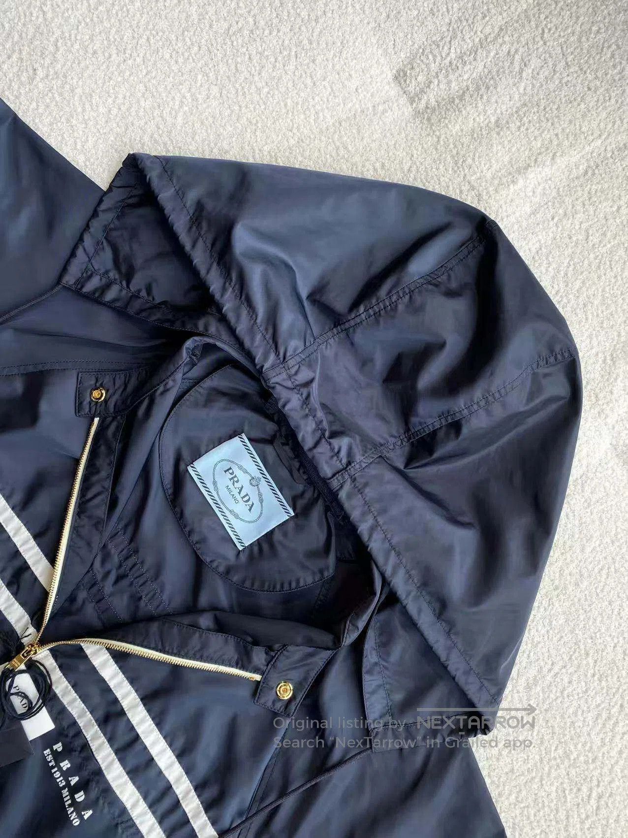 Prada Prada 25SS blue nylon hooded sports jacket| Size M / US 6-8 / IT 42-44 - 4 Thumbnail
