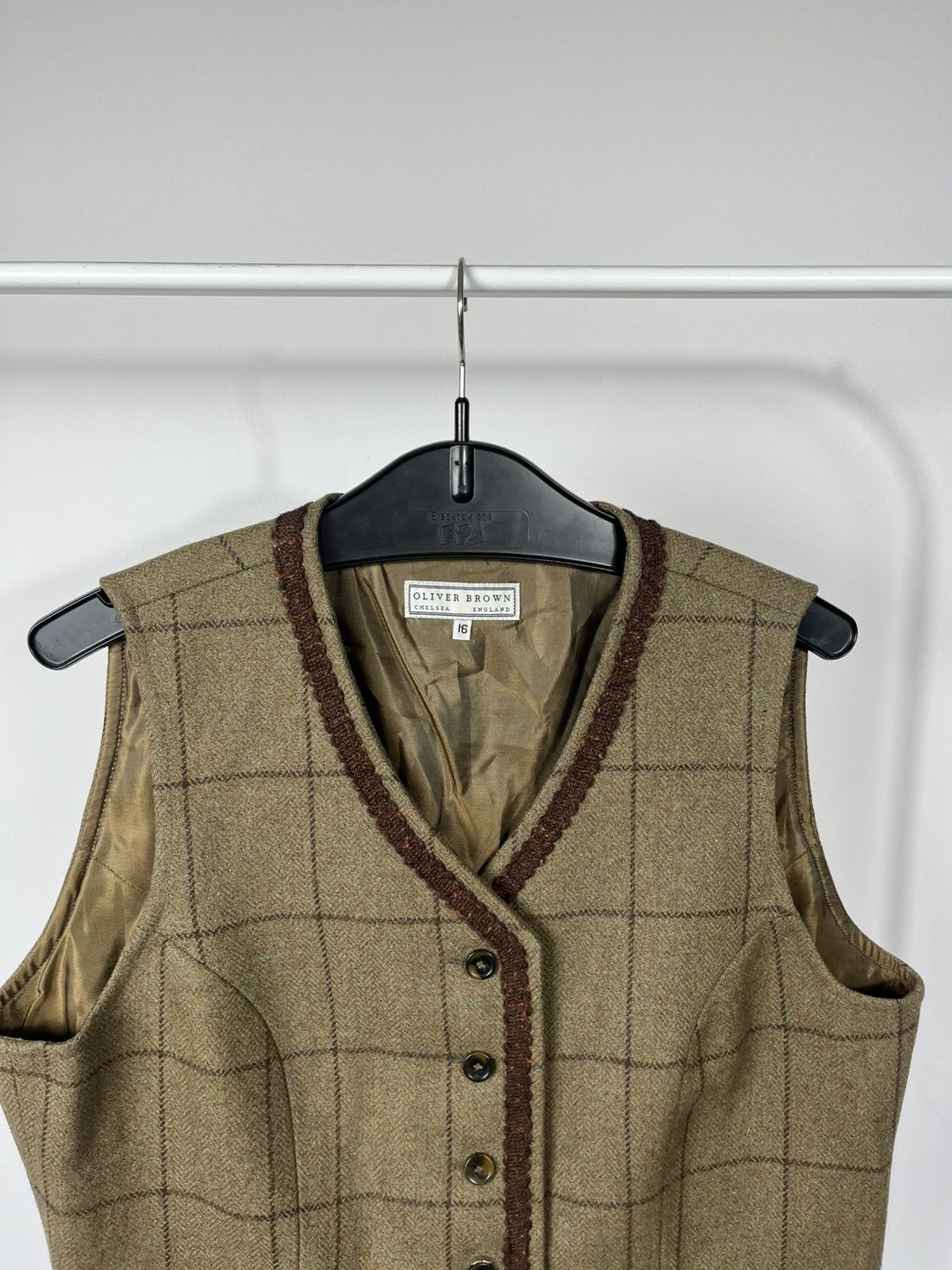 Other Oliver Brown England Wool Tweed Checked Vest Size 16 Size L / US 10 / IT 46 - 8 Thumbnail