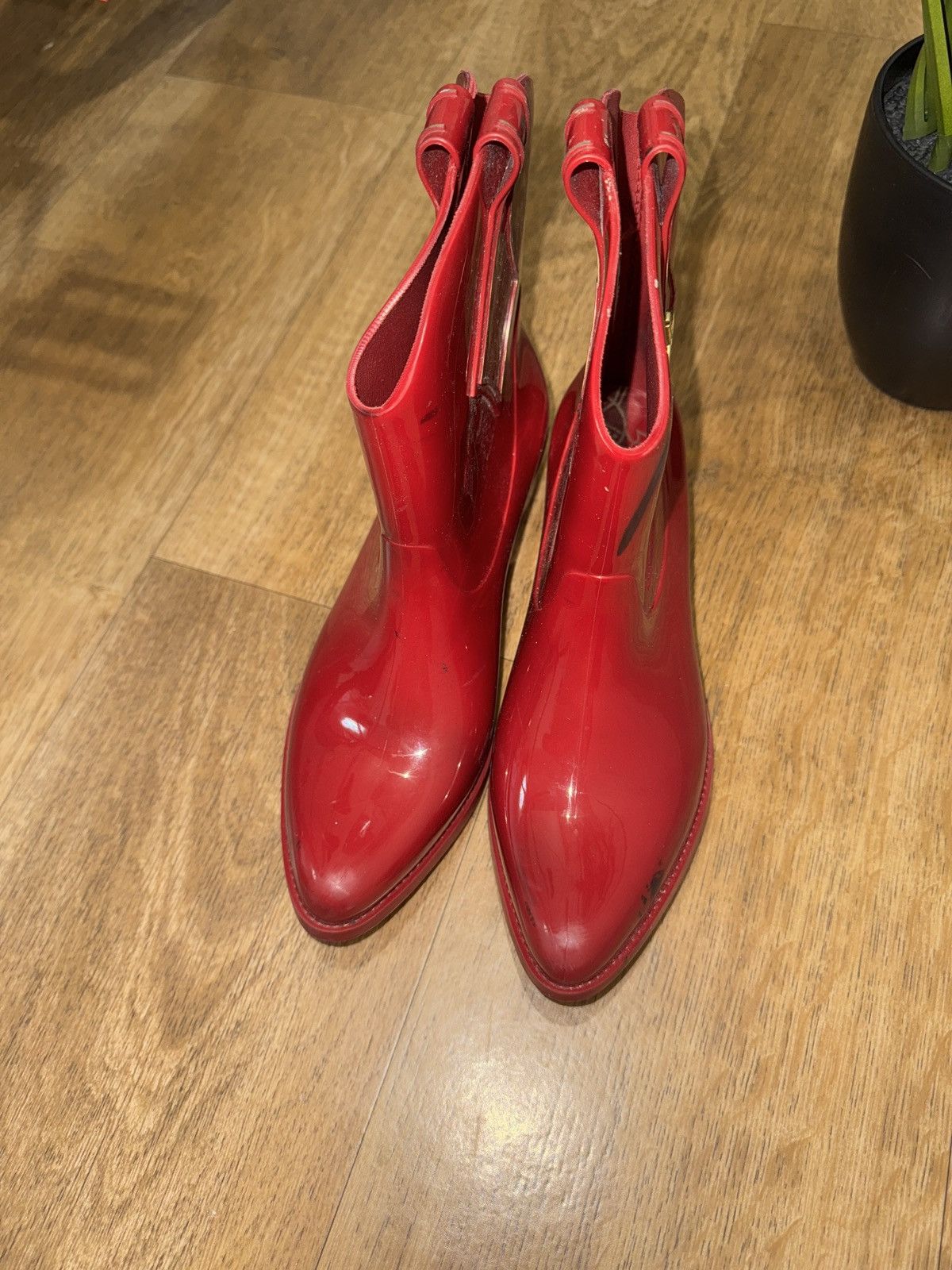 Melissa × Vivienne Westwood VIVIENNE WESTWOOD MELISSA RIBBED RED COWBOY SHOES Size US 9 / IT 39 - 5 Thumbnail