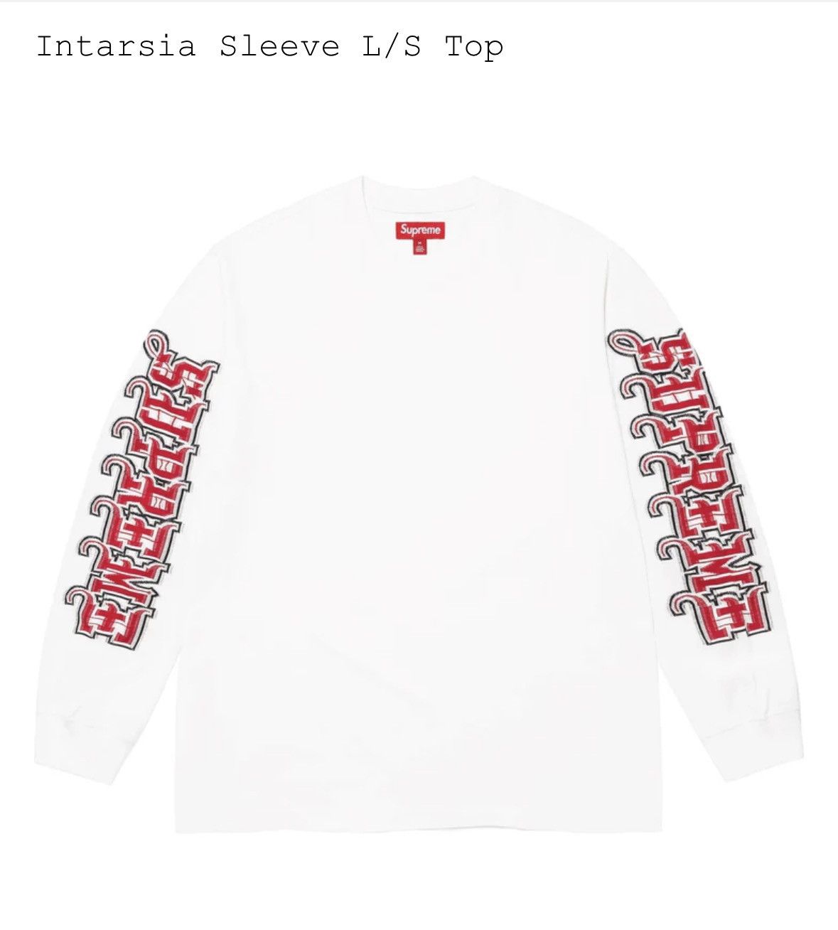 Supreme [XXL] Supreme Intarsia Sleeve L/S Top White - 25FW Size US XXL / EU 58 / 5 - 1 Thumbnail