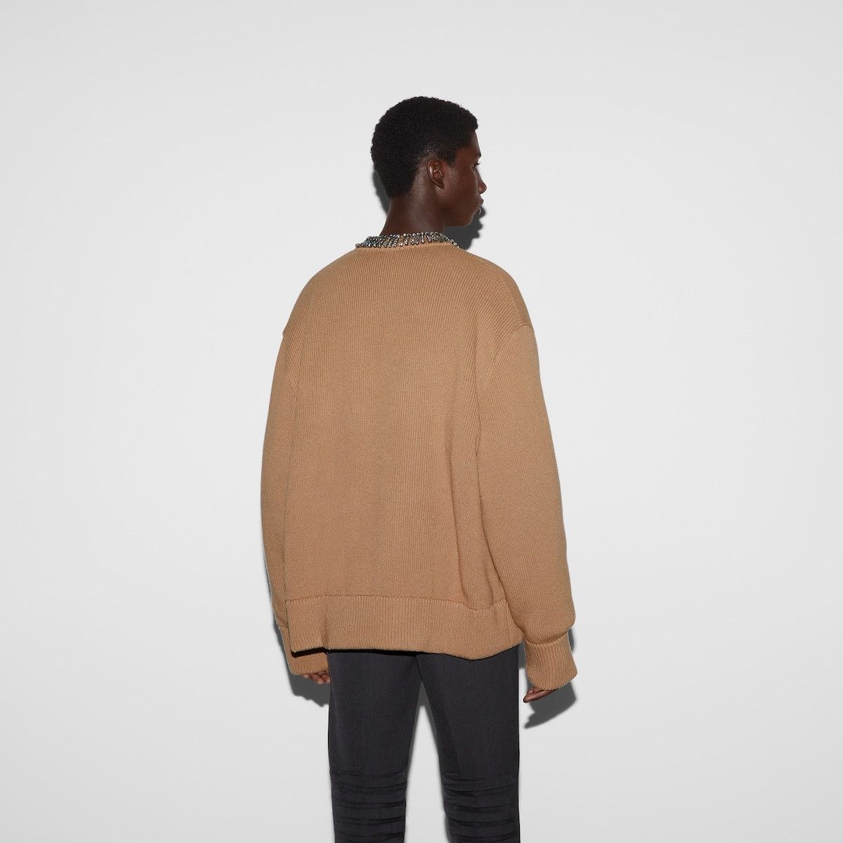 Gucci o1s1wg110925 Rib Stitch Cardigan With Embroidery in Camel Size US L / EU 52-54 / 3 - 4 Thumbnail