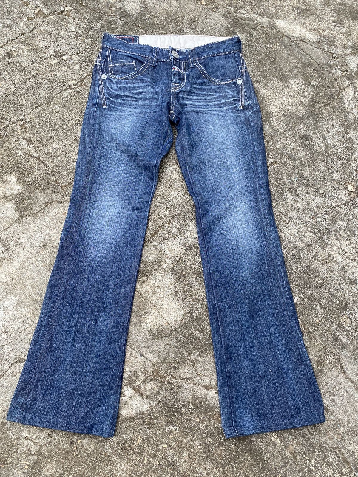 Marithe + Francois Girbaud Mfg Flared Jeans Size 28" / US 6 / IT 42 - 1 Thumbnail