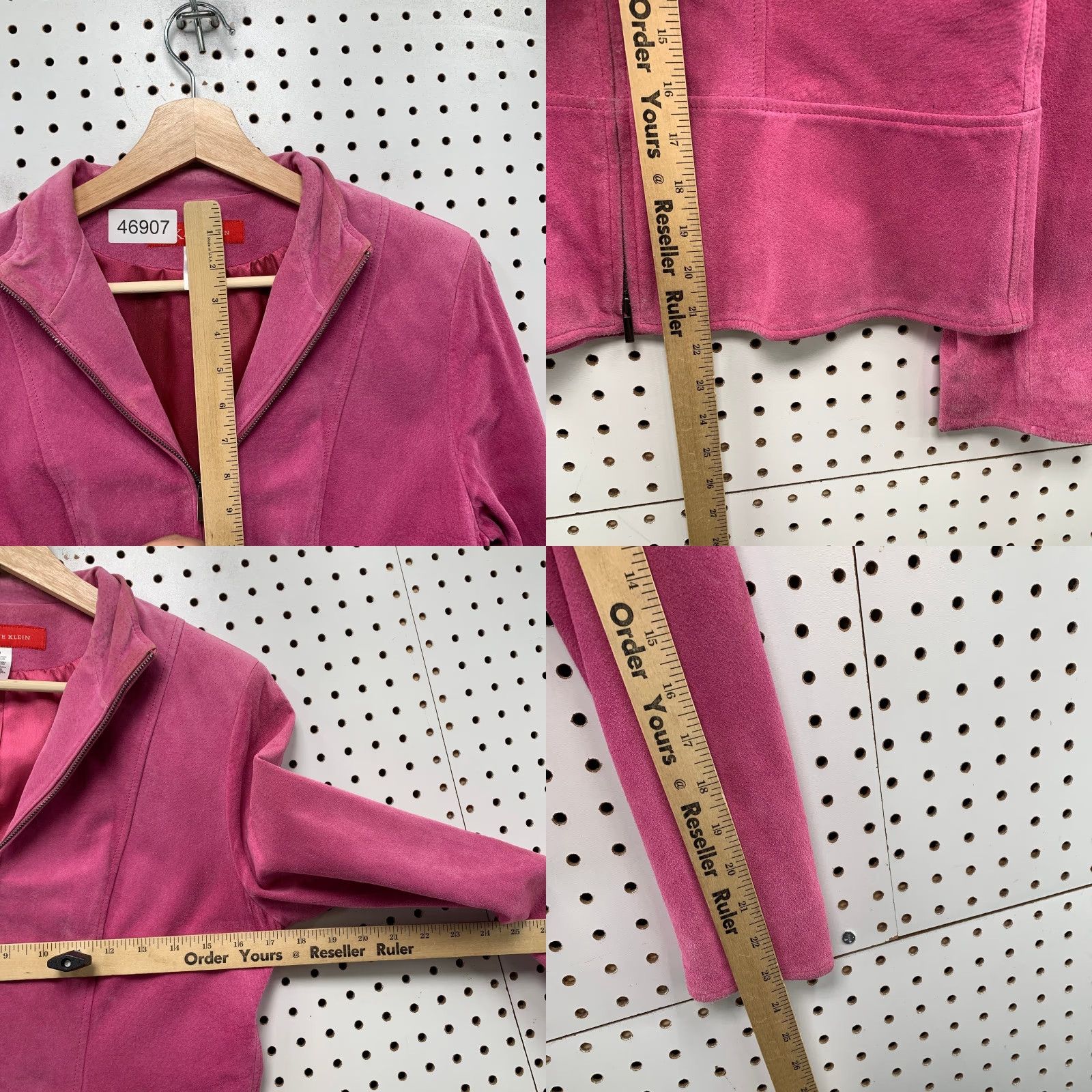 Anne Klein Anne Klein Suede Jacket Womens 10 Pink Zip Collared Lined Retro Classic Jacket Size L / US 10 / IT 46 - 8 Thumbnail