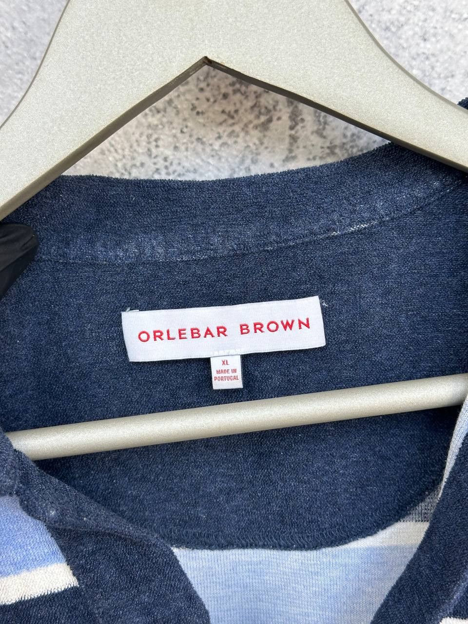 Orlebar Brown Orlebar Brown Terry Towelling Striped Polo Shirt Navy Size US XL / EU 56 / 4 - 11 Thumbnail