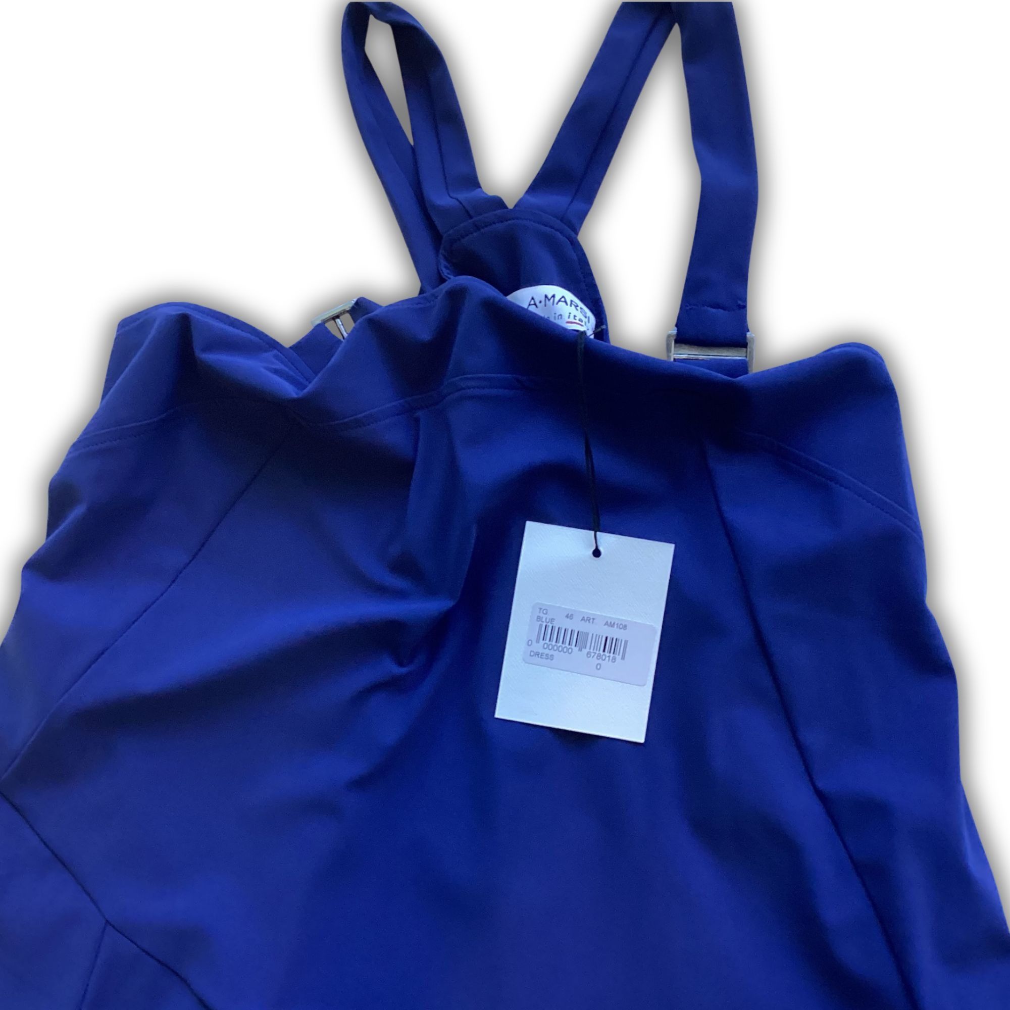Other A.Marsi Blue Asymmetrical Dress With Adjustable Straps & Poc Size L / US 10 / IT 46 - 4 Thumbnail