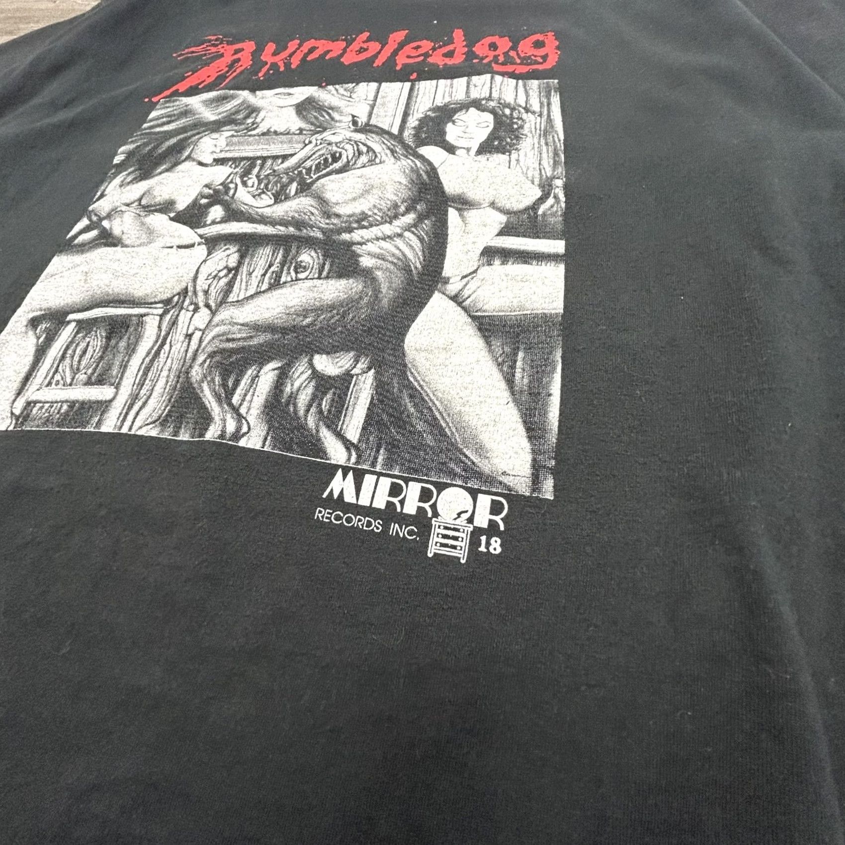 Vintage VINTAGE Rumbledog Shirt Mens XL Black Mirror Records Rock 90s USA Music Shirt Mens XL Black Size US XL / EU 56 / 4 - 4 Thumbnail