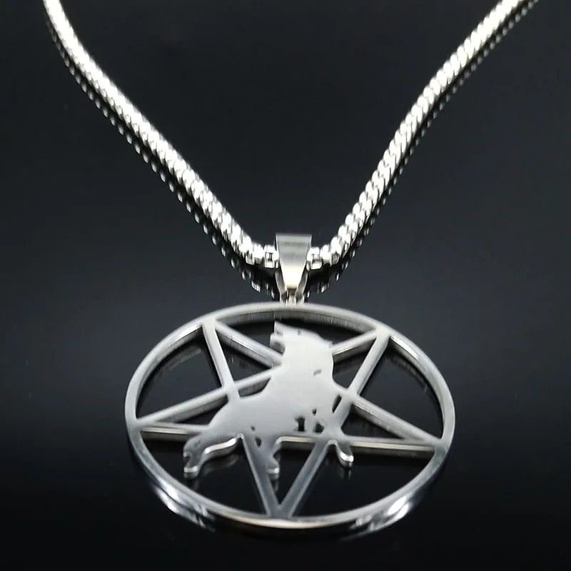 Jewelry Pentagram Wolf Pendant Charms Necklace Emblem Talisman Size ONE SIZE - 3 Thumbnail