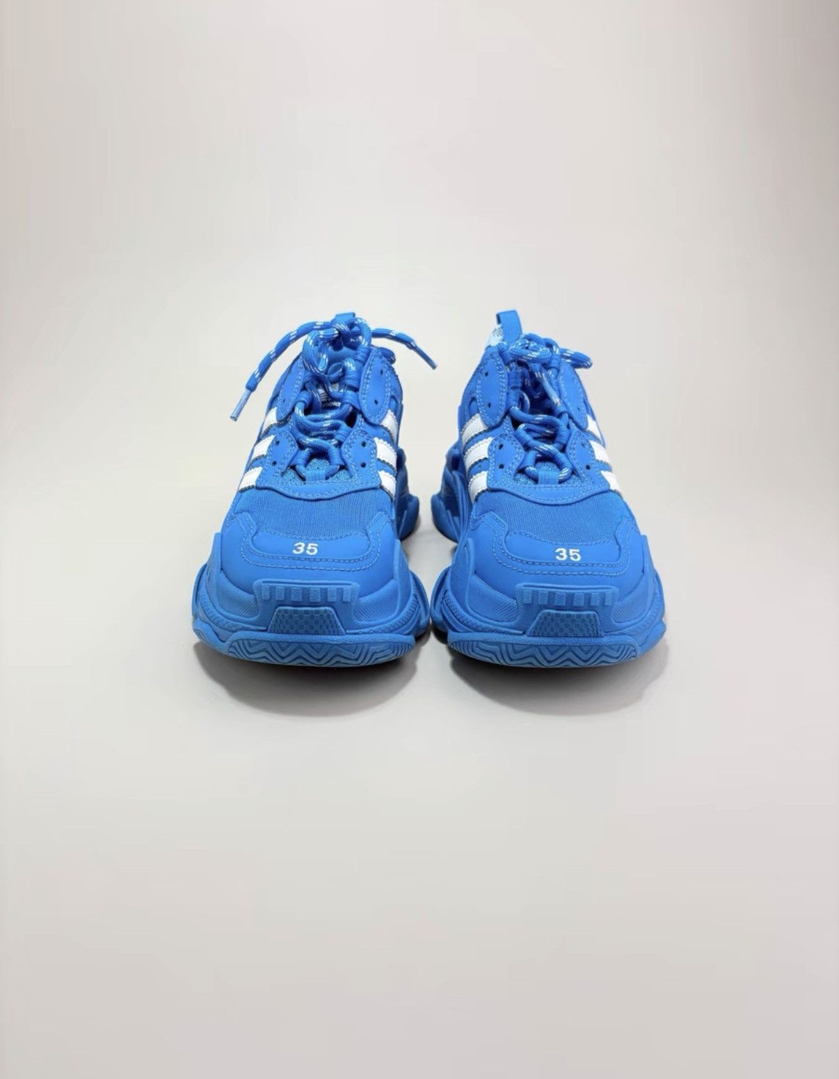Balenciaga BALENCIAGA × adidas TRIPLE S Blue Dad Sneakers K1 Size US 5 / IT 35 - 2 Thumbnail