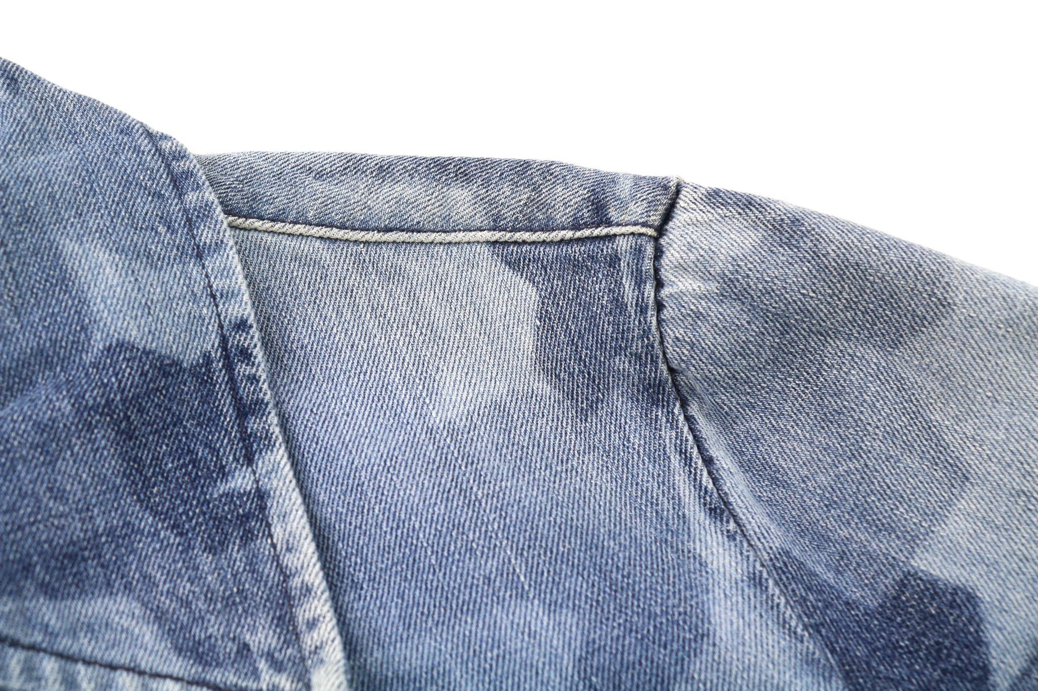 Nudie Jeans GUDRUN CAMO DENIM S Blue Cotton Bomber Jacket 81103 Size S / US 4 / IT 40 - 11 Thumbnail