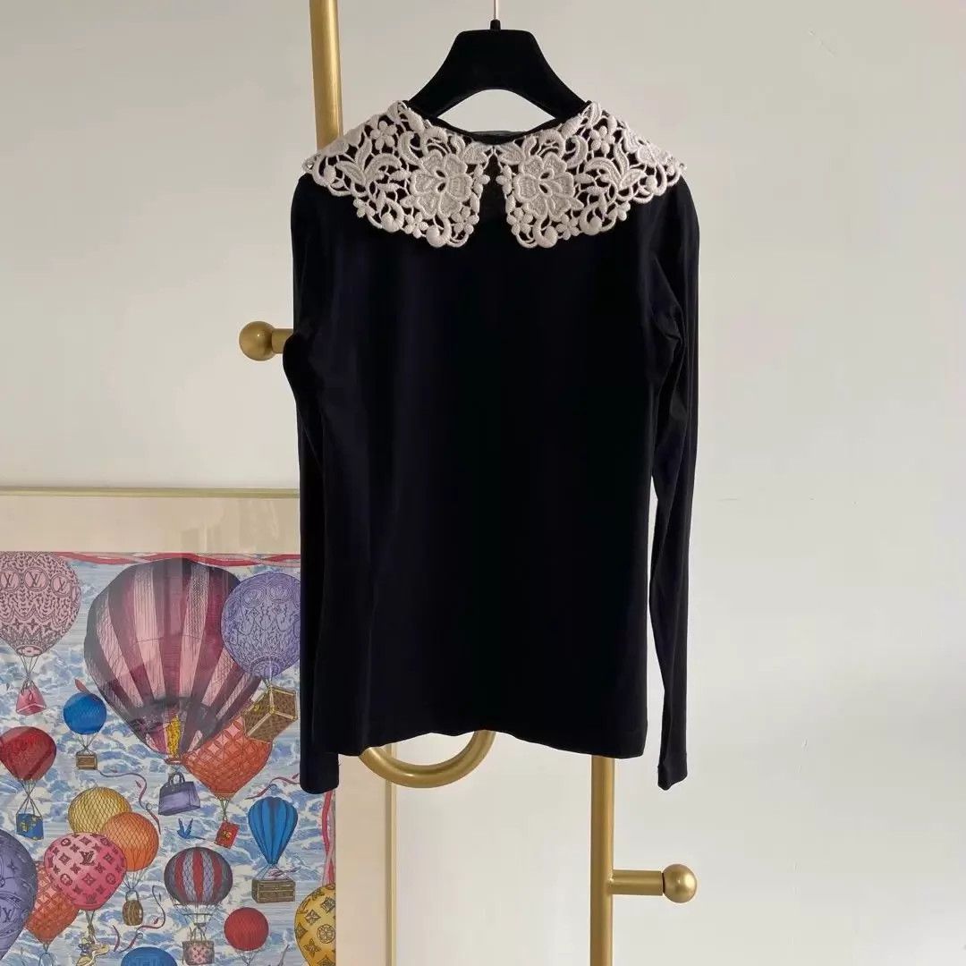 Dolce & Gabbana Dolce&Gabbana Black Doll Collar Blouse 36 Size XS / US 0-2 / IT 36-38 - 2 Thumbnail
