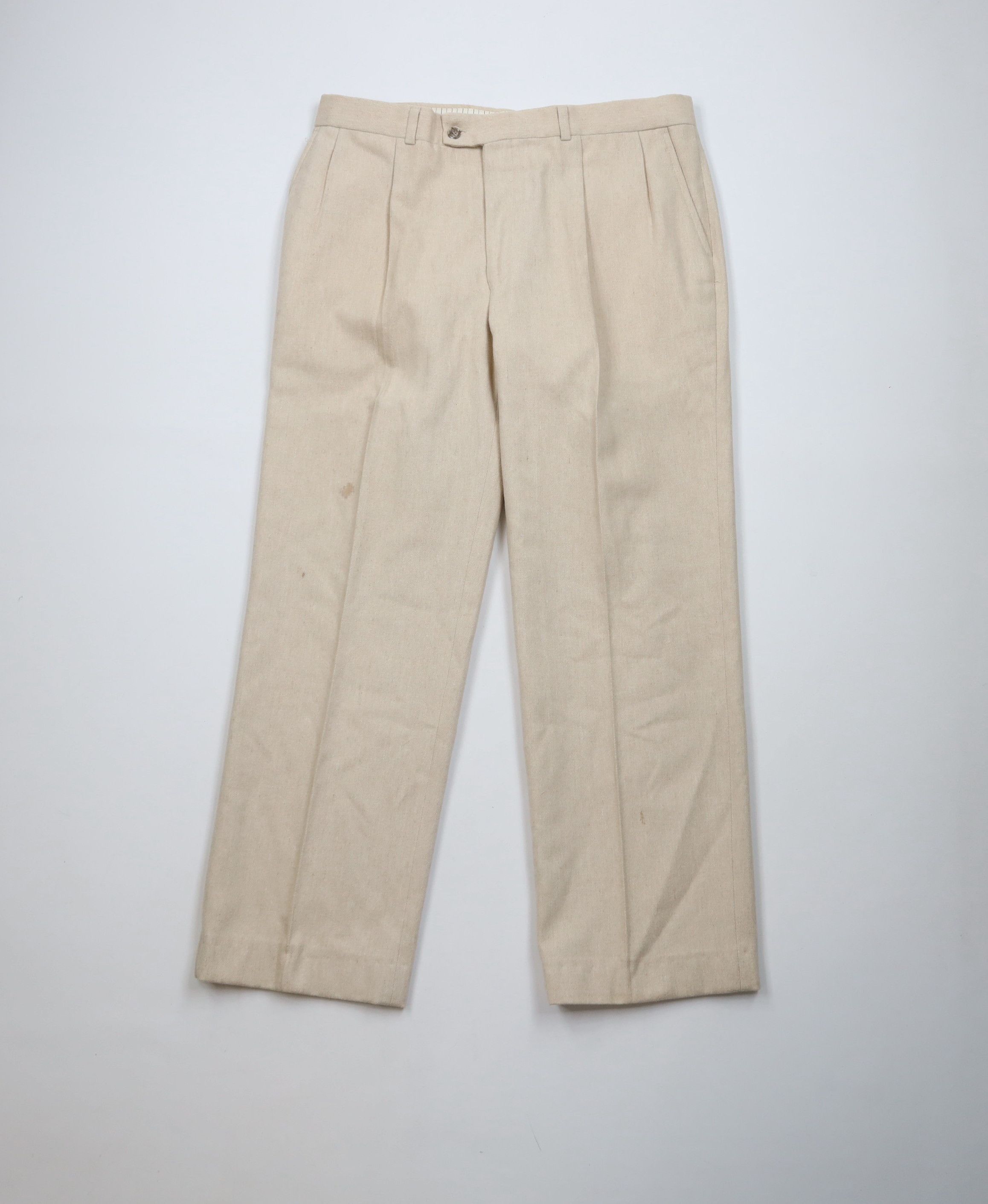 Vintage 60s Streetwear Wool Tweed Wide Leg Chino Pants USA