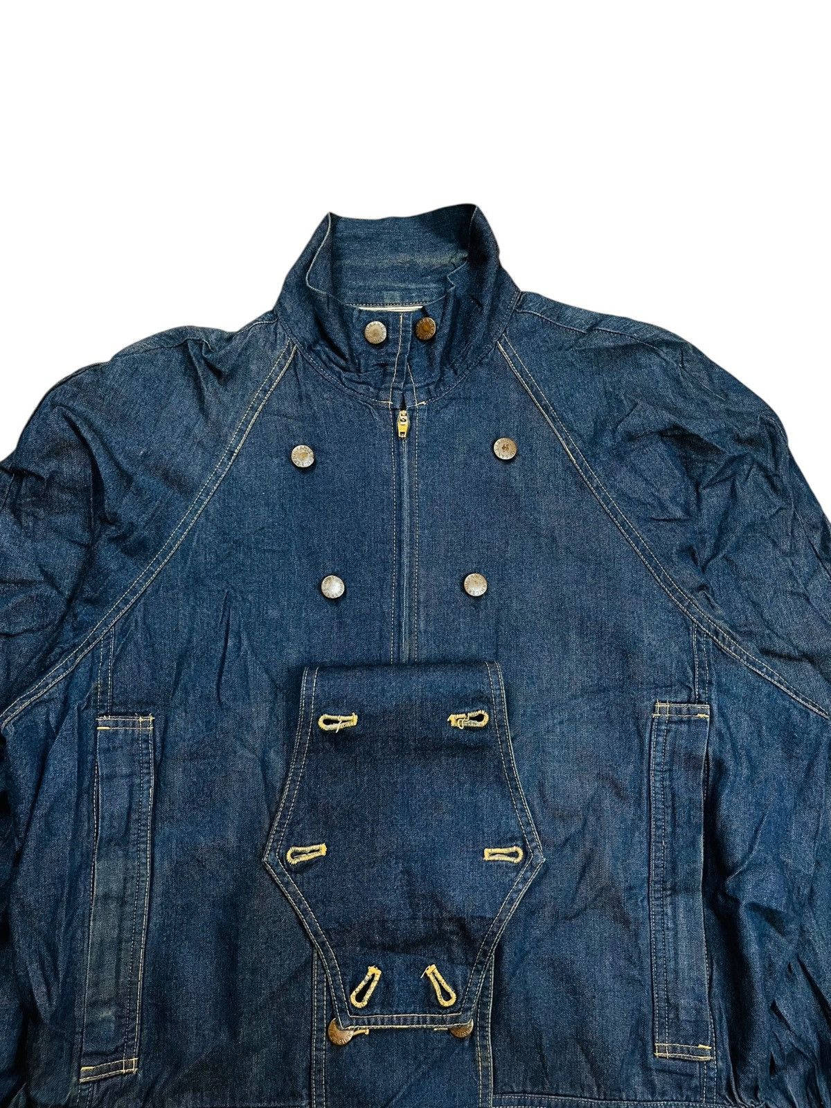 If Six Was Nine 1990s Norma Kamali - Napoleon Denim Jacket Size L / US 10 / IT 46 - 11 Thumbnail