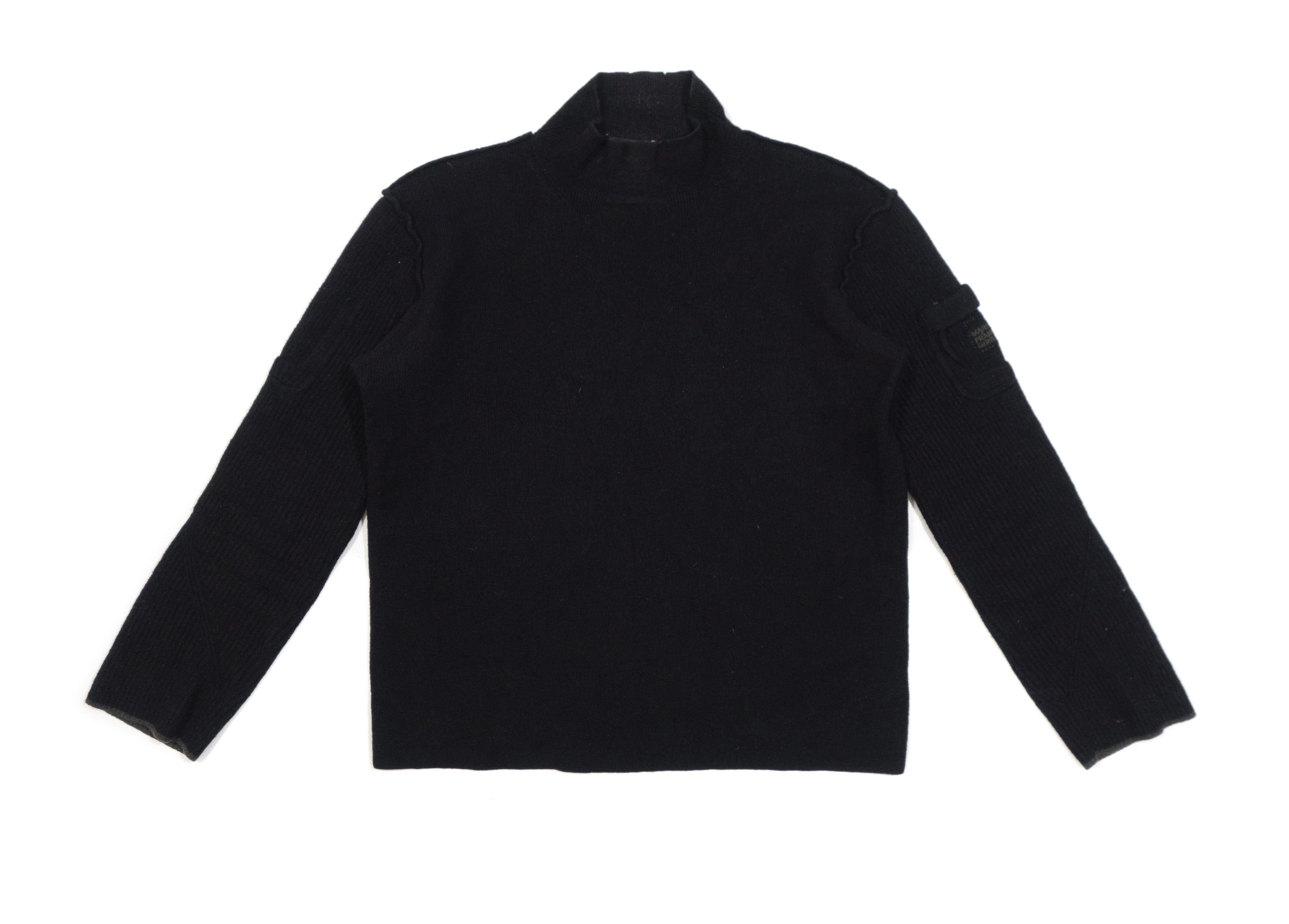 Marithe + Francois Girbaud 00s Cravatatakiller 100% Wool Utility High Neck Sweater Size L / US 10 / IT 46 - 1 Thumbnail