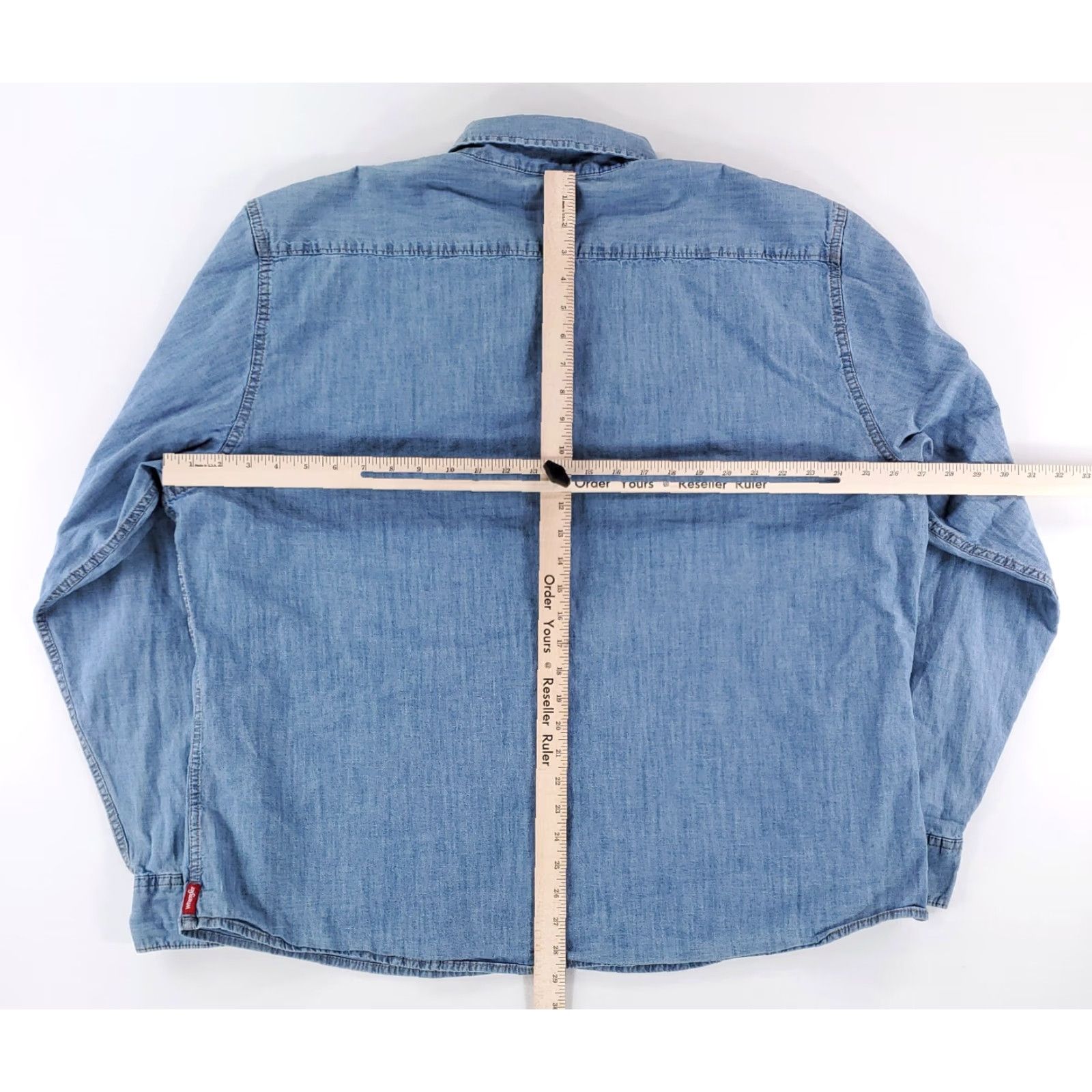 Wrangler Wrangler Denim Chambray Pearl Snap Shirt Western Blue Long Sleeve Mens 3XL Size US XXL / EU 58 / 5 - 5 Thumbnail