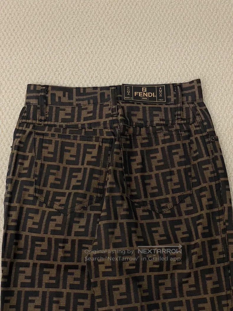 Fendi Fendi Full Print Monogram Nylon Casual Pants Size 26" / US 2 / IT 38 - 9 Thumbnail