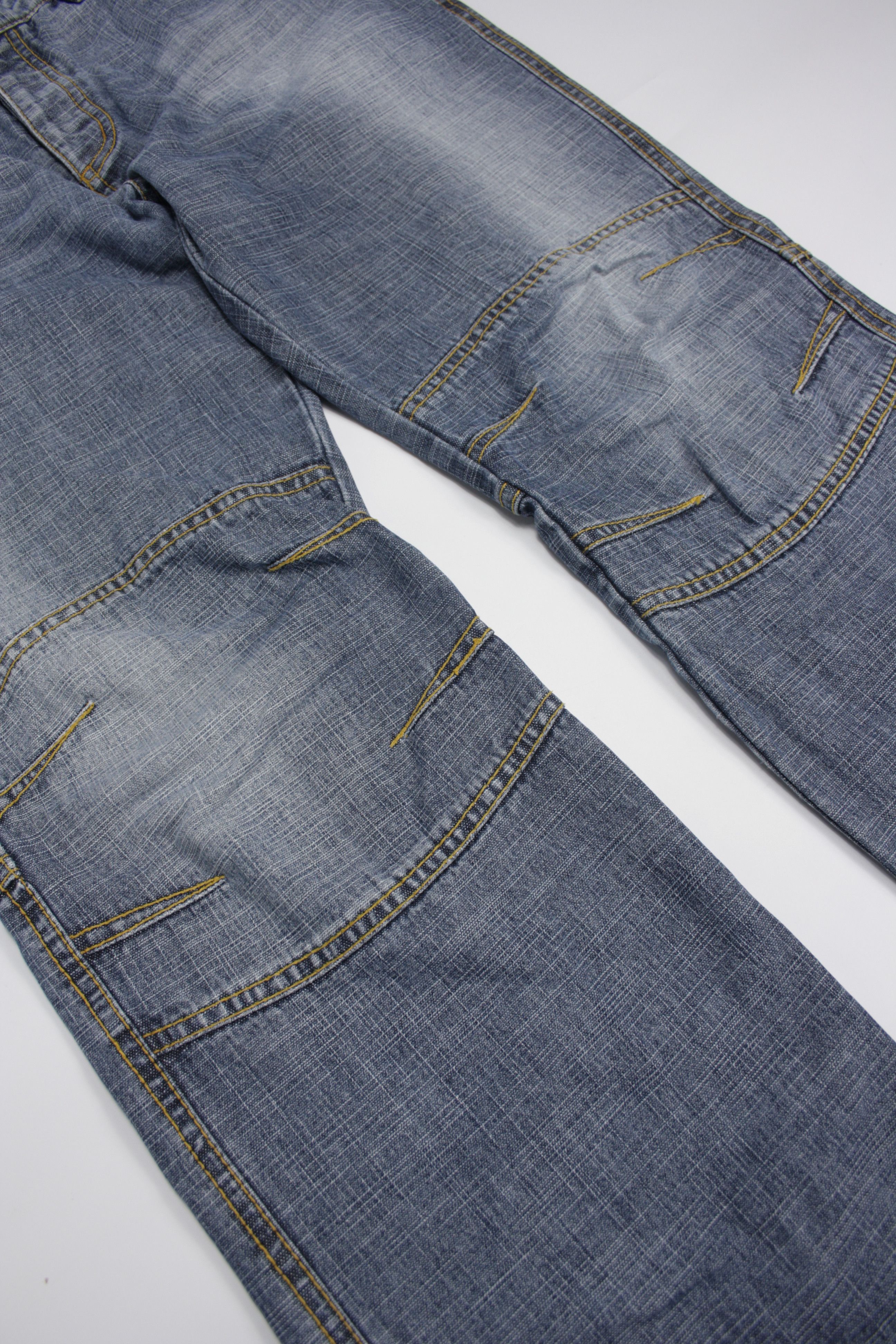 Vintage Timezone Y2K Cesare Double Knee Wide Leg Straight Jeans Size US 38 / EU 54 - 2 Thumbnail