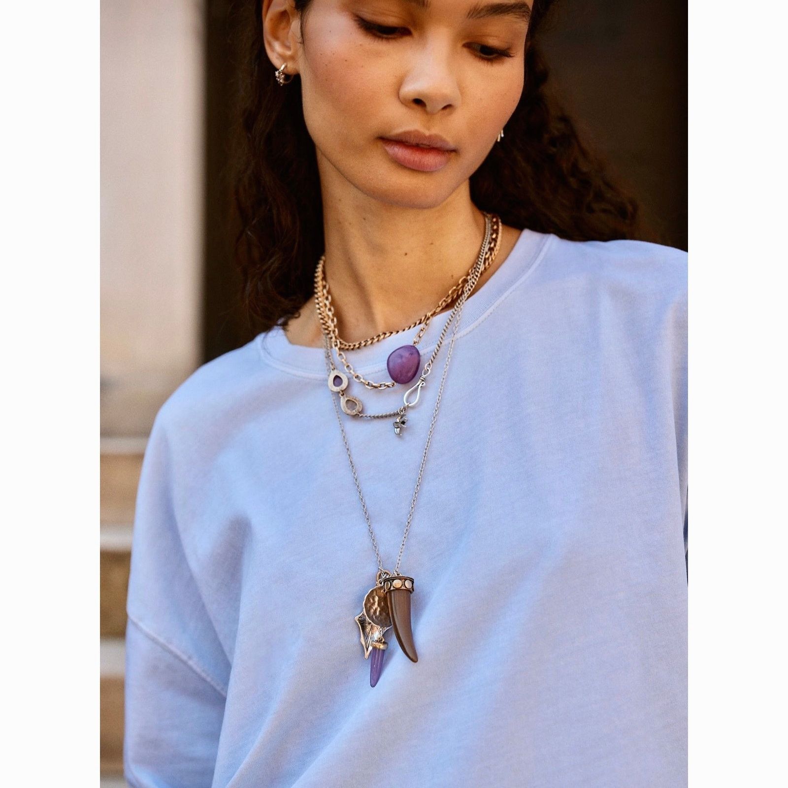 Free People Free People Zella Layer Necklace Mixed Metal One Size Size ONE SIZE - 6 Thumbnail
