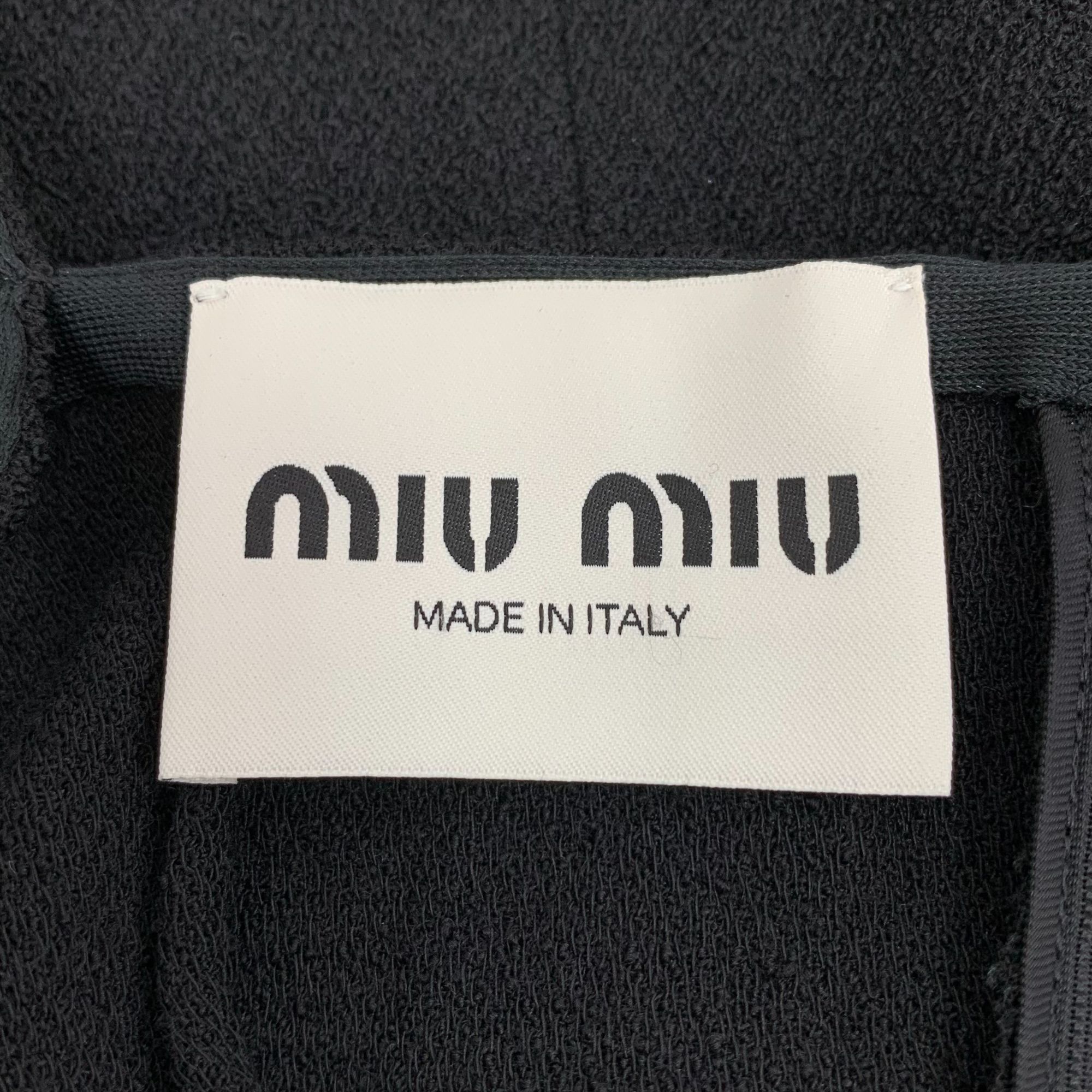 Miu Miu Miu Miu Black Wool Blend Dress With Gold Button Accents & Sa Size S / US 4 / IT 40 - 2 Thumbnail