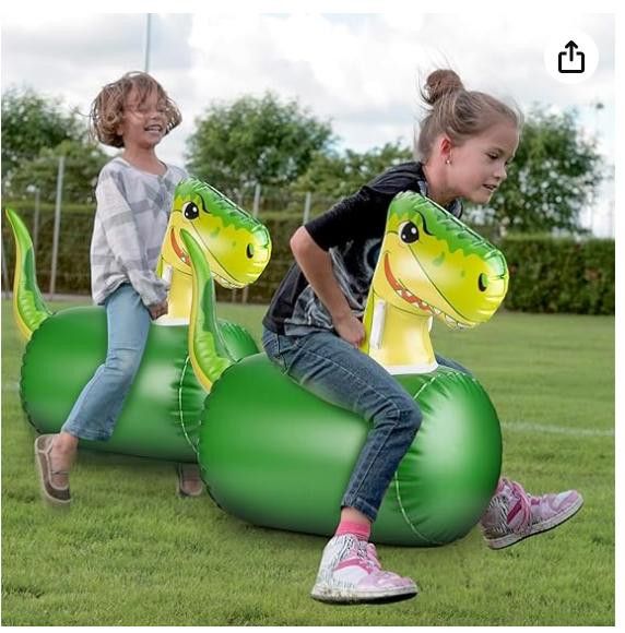 NBDN Nobrandedon Green Dinosaur Inflatable Hopping Animal up to 250 lbs Size ONE SIZE - 5 Thumbnail