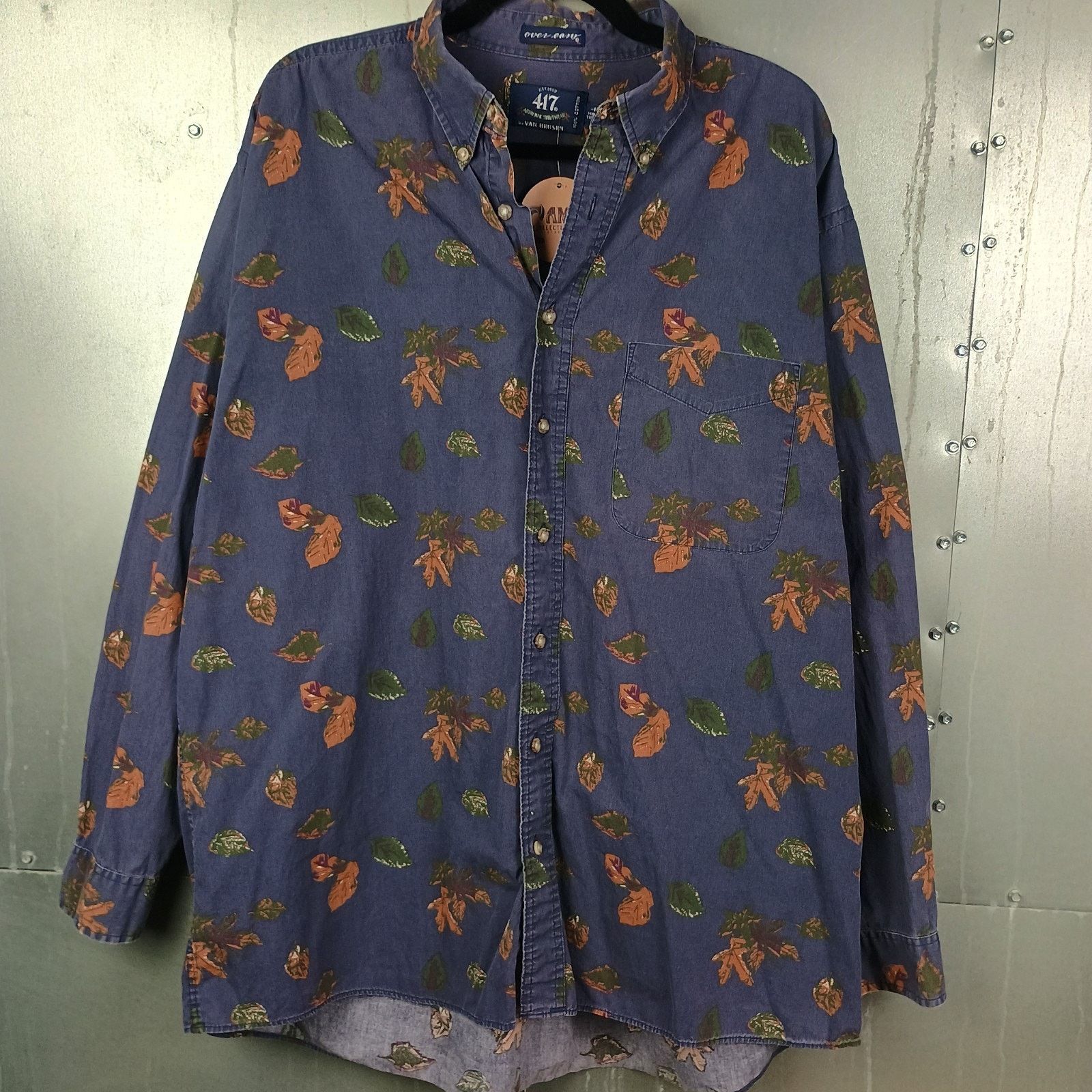 Van Heusen Van Heusen Leaf Nature Button Down Shirt Large Vintage 90s Size US L / EU 52-54 / 3 - 2 Thumbnail